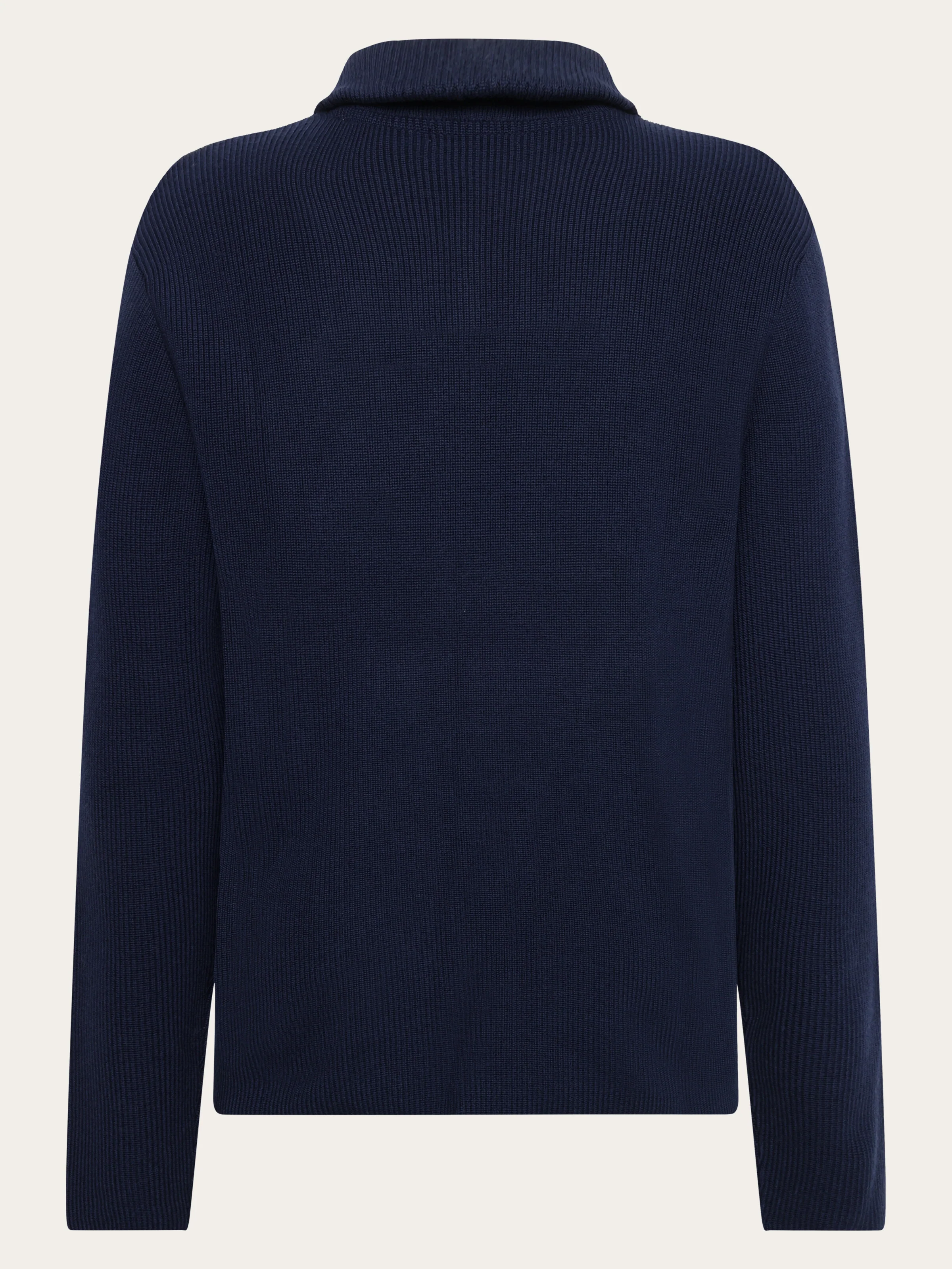 1/2 neck zip merino wool rib knit - Total Eclipse - Image 3
