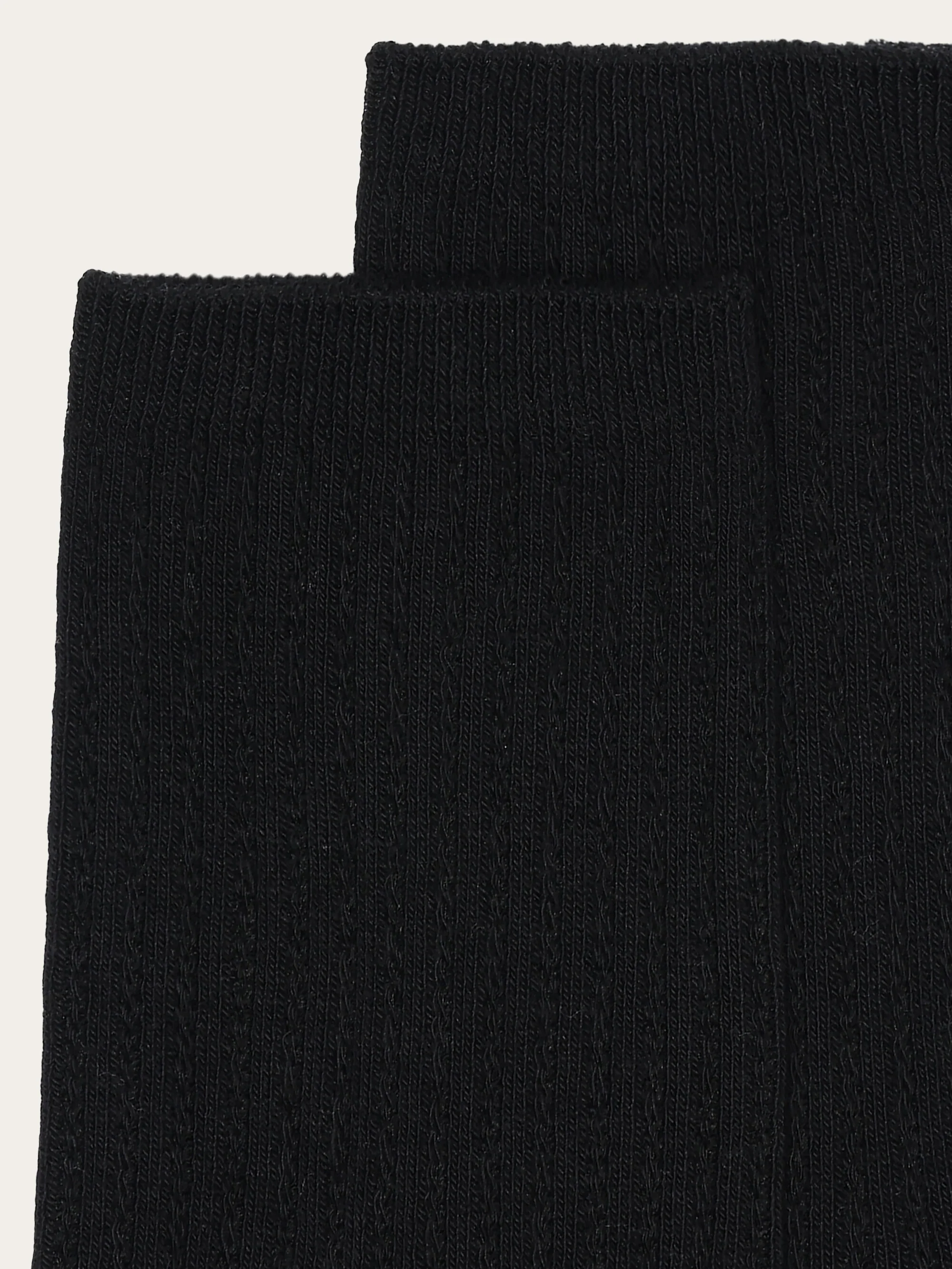 1-pack Cable structure socks - GOTS/Vegan - Black Jet - Image 2