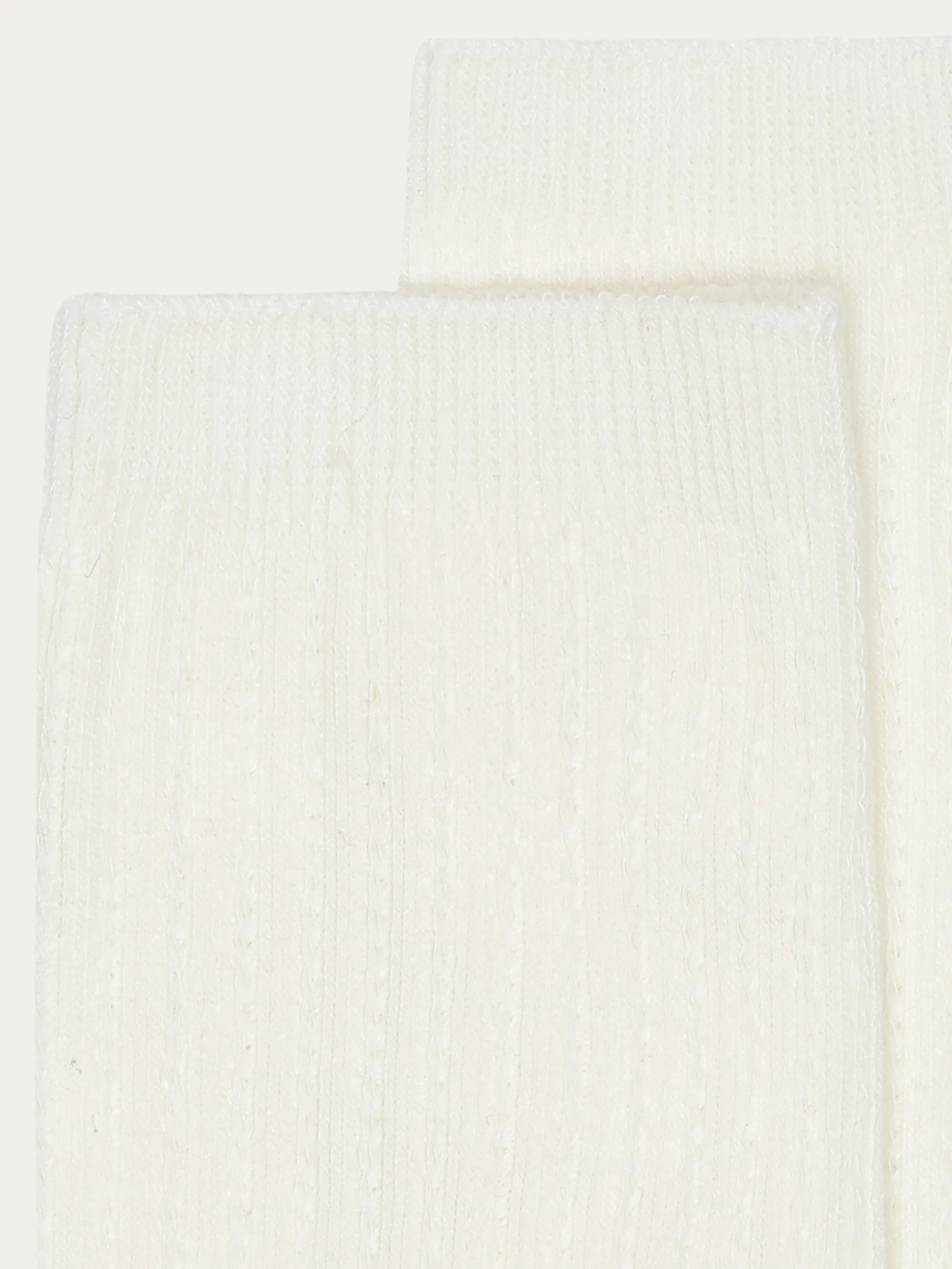 1-pack Cable structure socks - GOTS/Vegan - Buttercream - Image 2