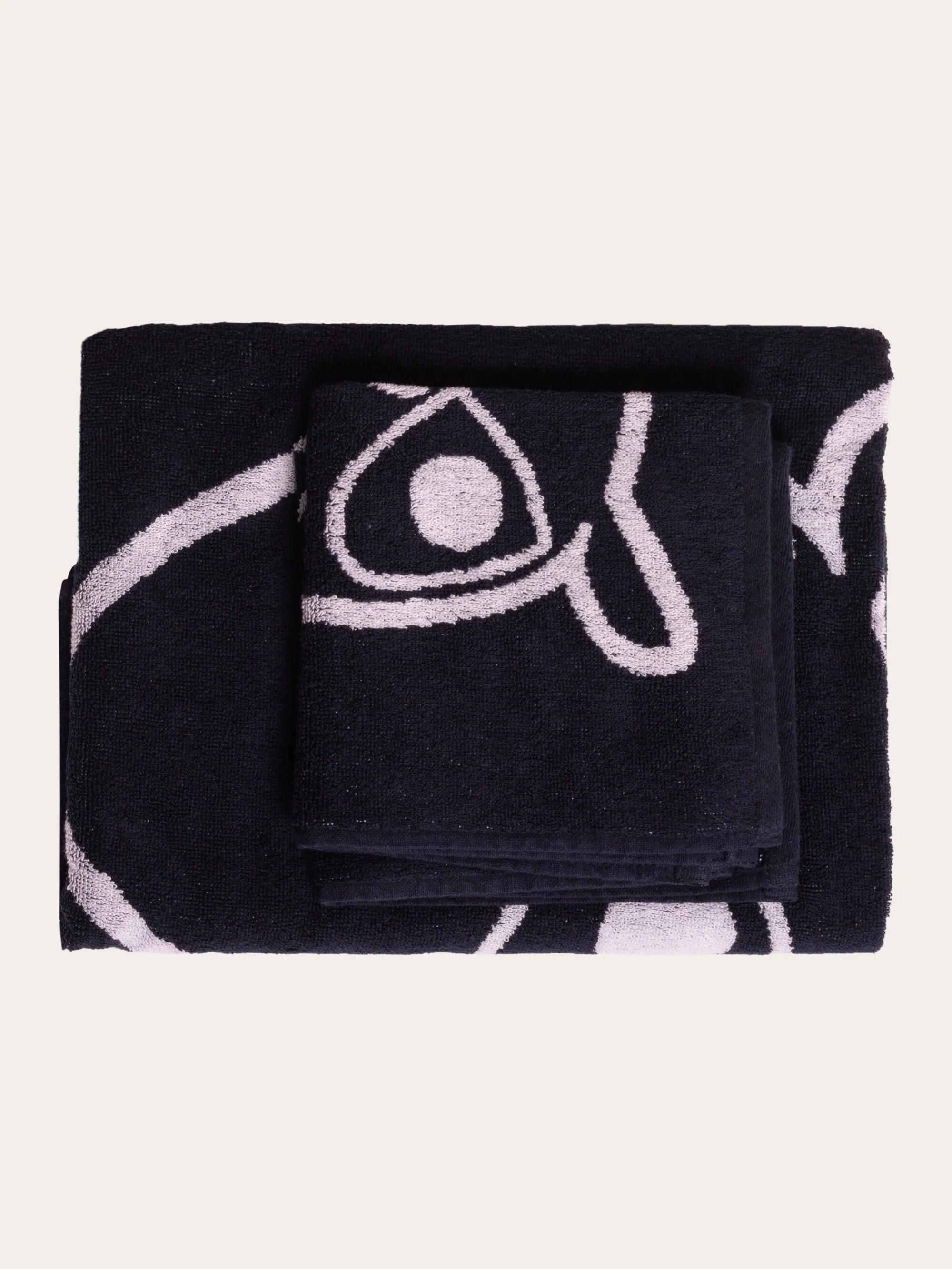 2 x face towel, 1 x bath towel - GOTS/Vegan - Total Eclipse - Image 3