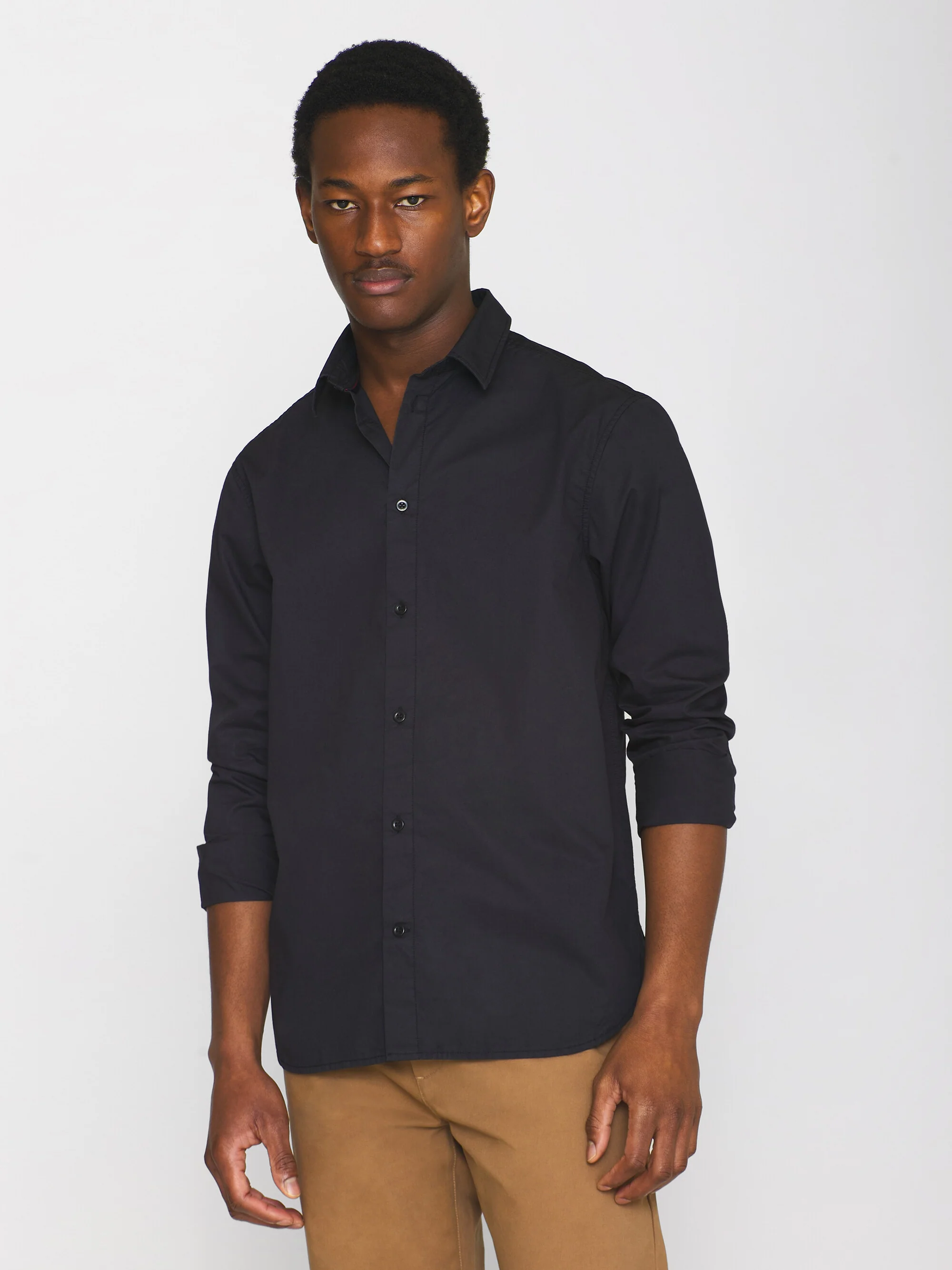 ALF regular crispy cotton shirt - GOTS/Vegan - Black Jet - Image 2