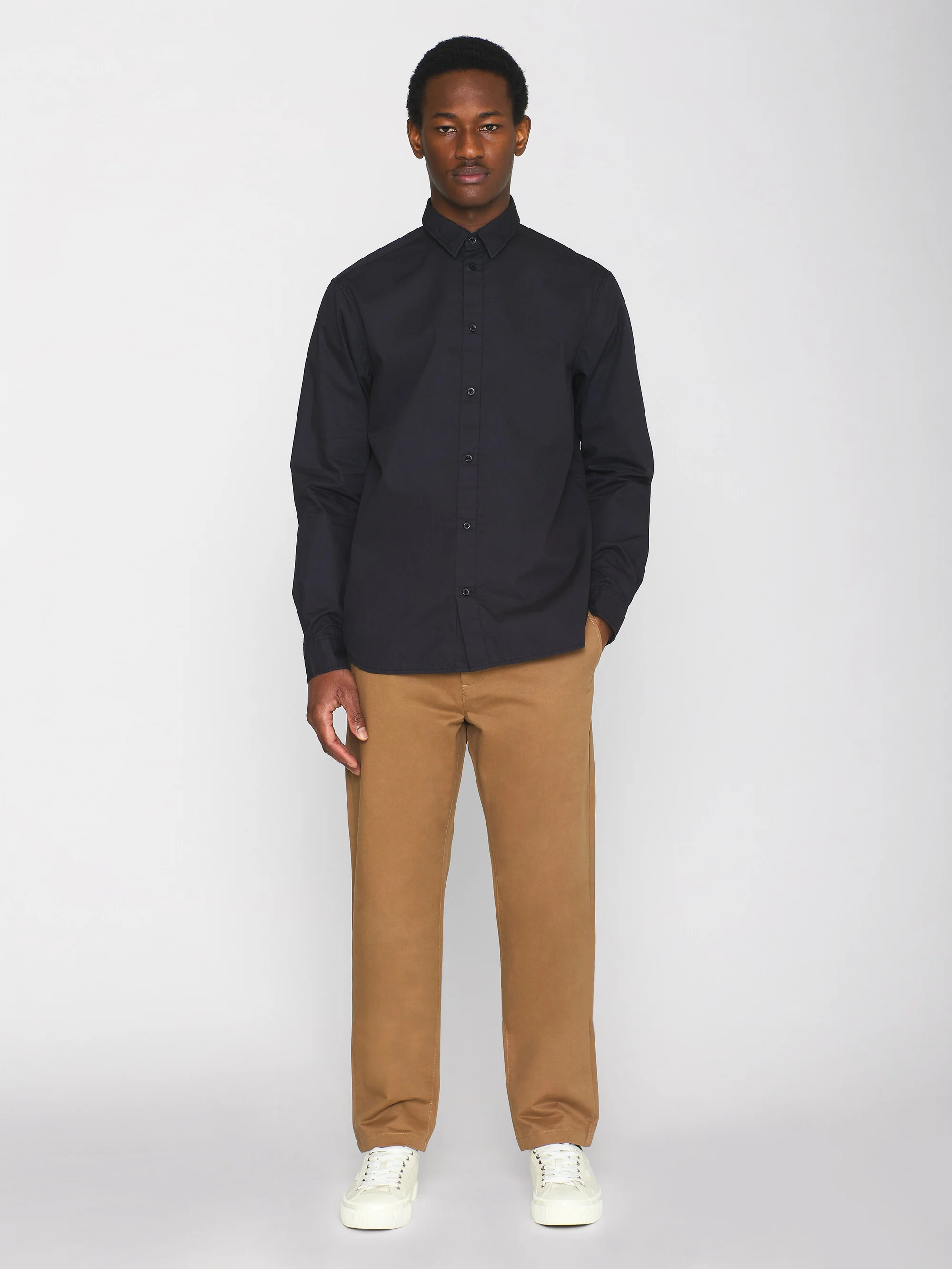 ALF regular crispy cotton shirt - GOTS/Vegan - Black Jet - Image 4