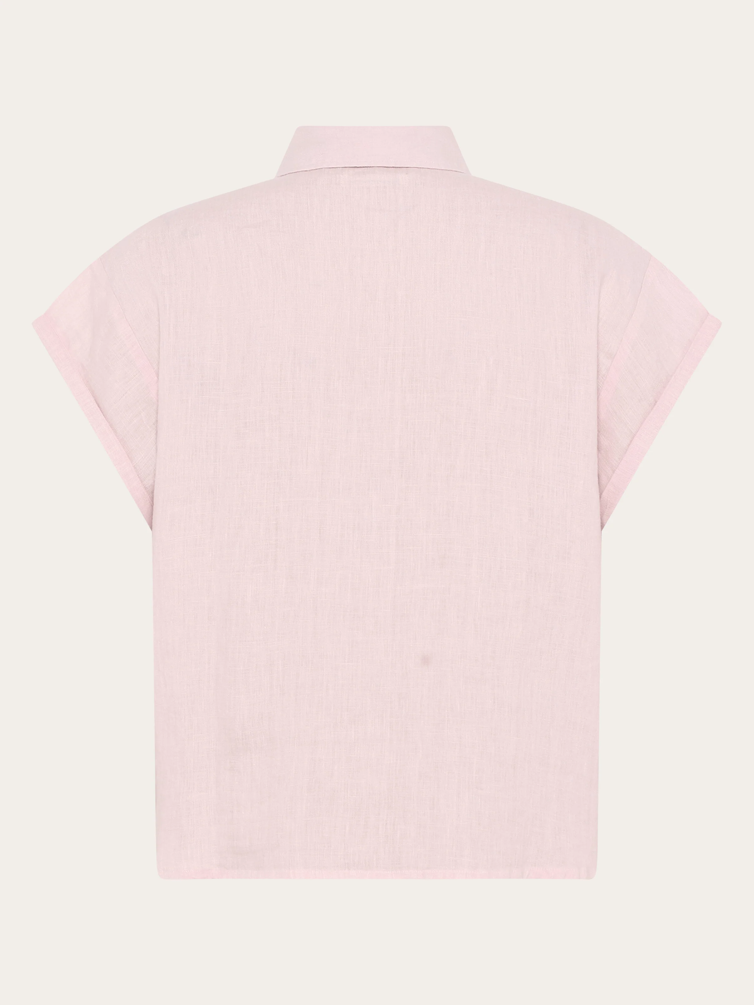 ASTER fold up short sleeve linen shirt - Pale Lilac - Image 3