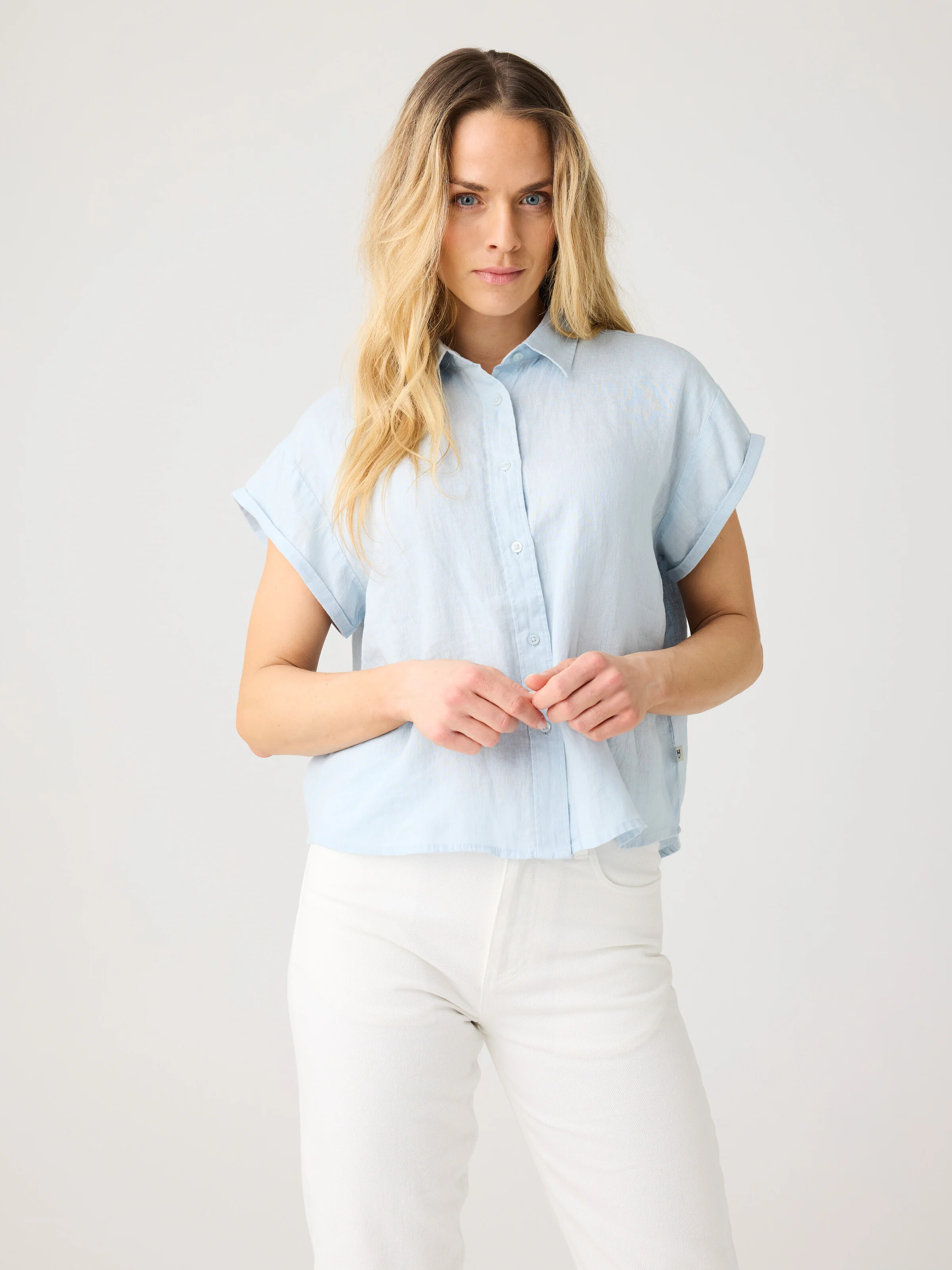 ASTER fold up short sleeve linen shirt - Skyway - Image 2