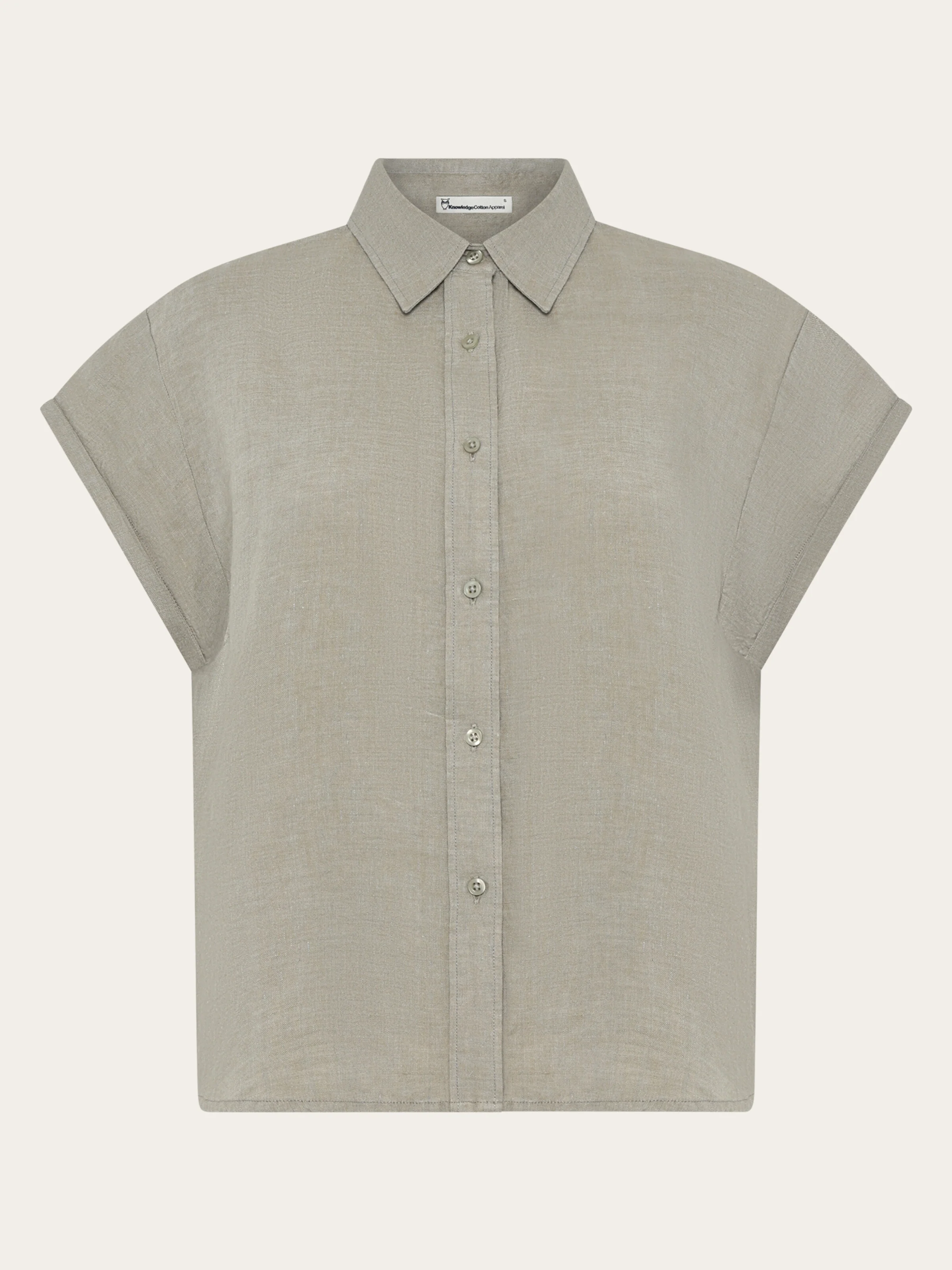 ASTER fold up short sleeve linen shirt - Yarndyed Twill