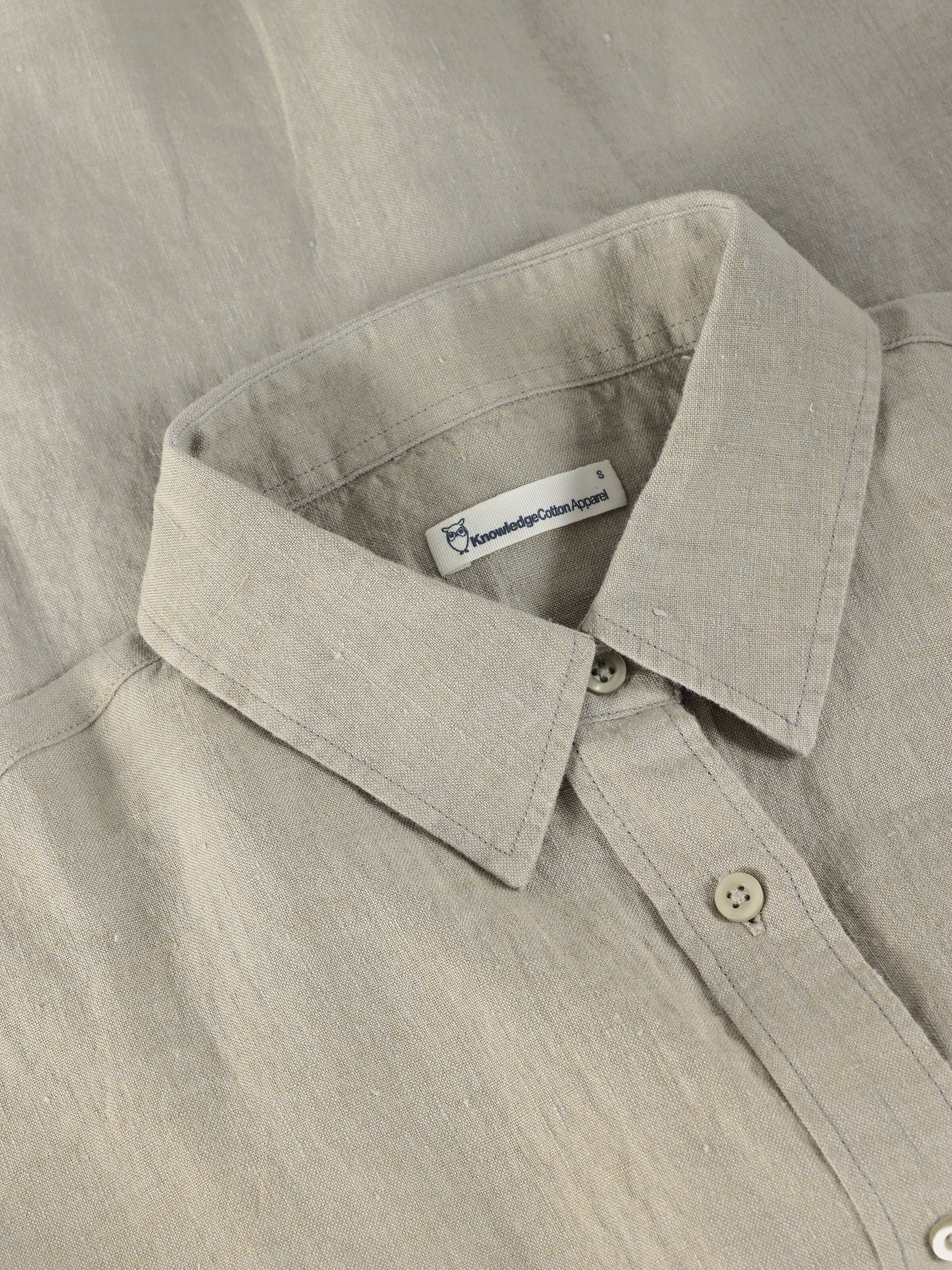 ASTER fold up short sleeve linen shirt - Yarndyed Twill - Image 2