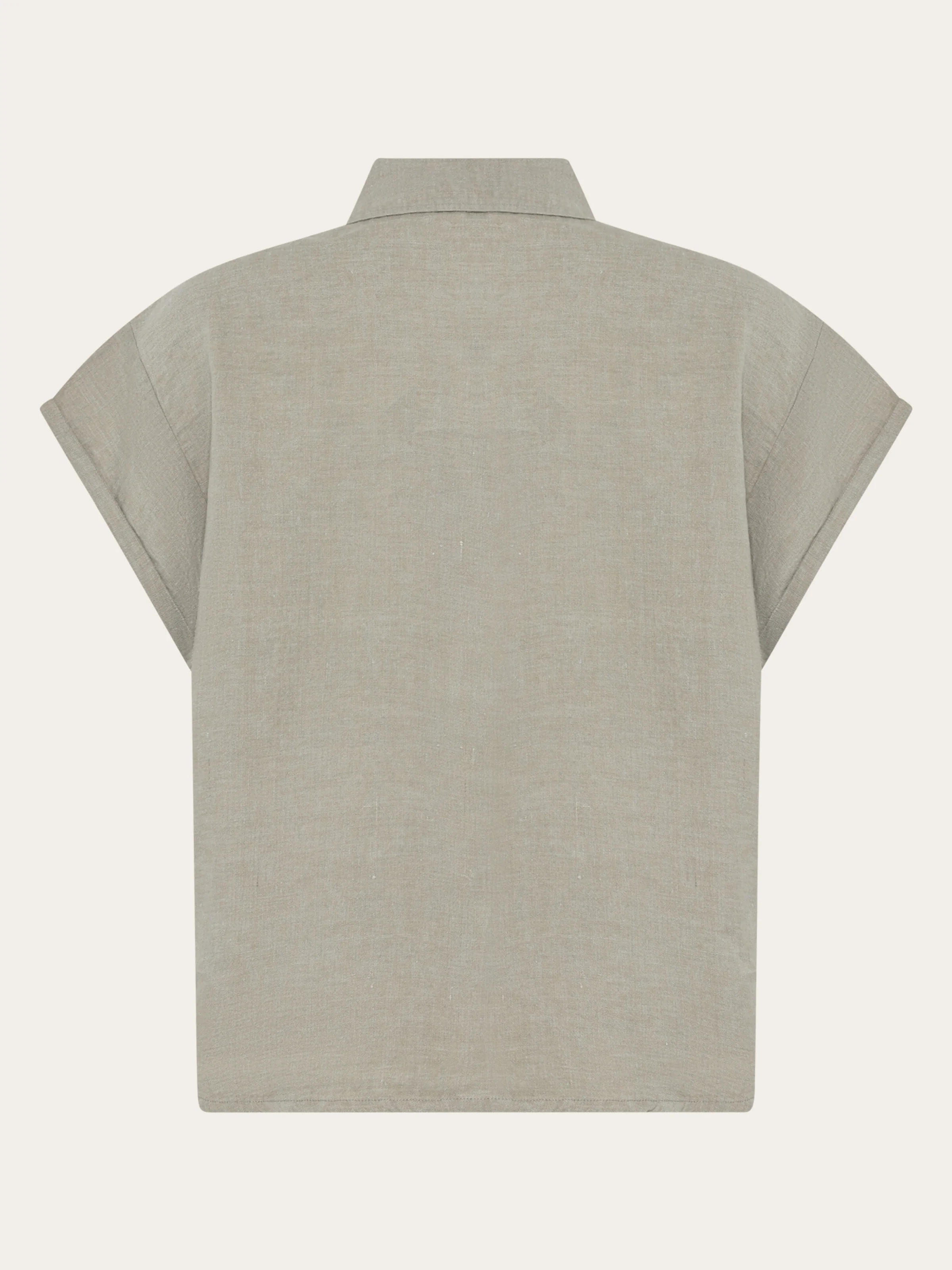 ASTER fold up short sleeve linen shirt - Yarndyed Twill - Image 3
