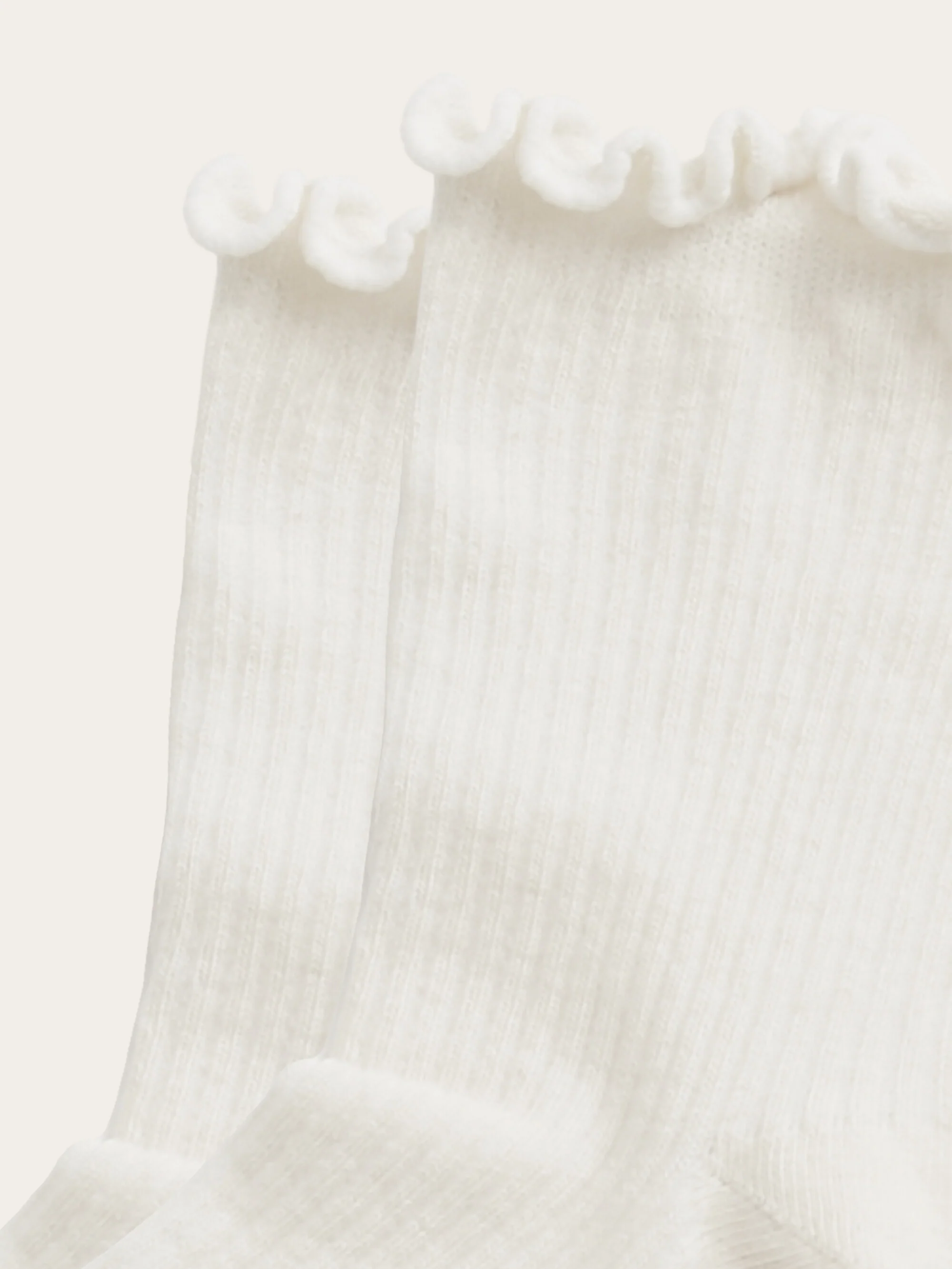 Babylock edge rib socks - GOTS/Vegan - Buttercream - Image 2