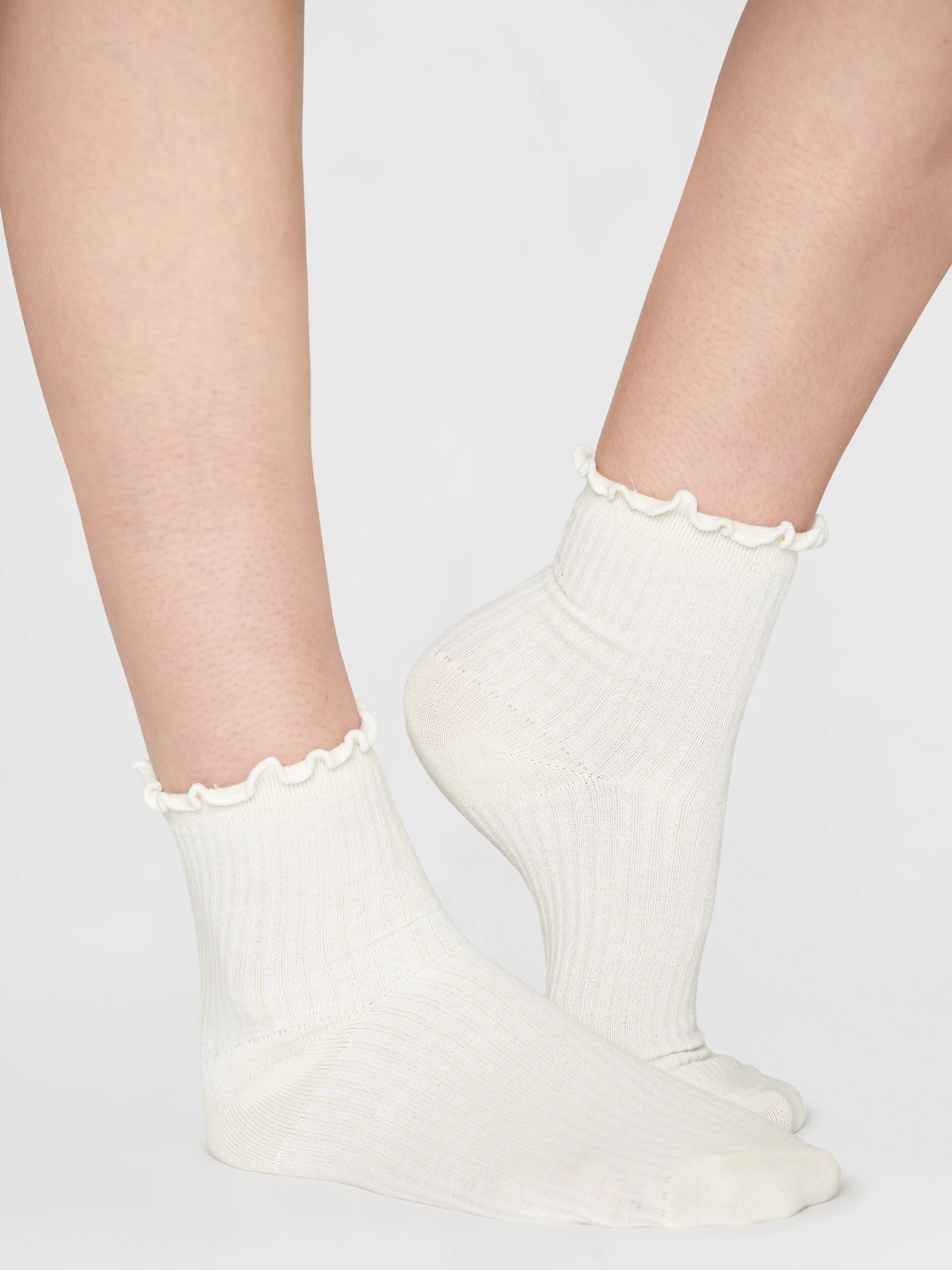 Babylock edge rib socks - GOTS/Vegan - Buttercream - Image 3