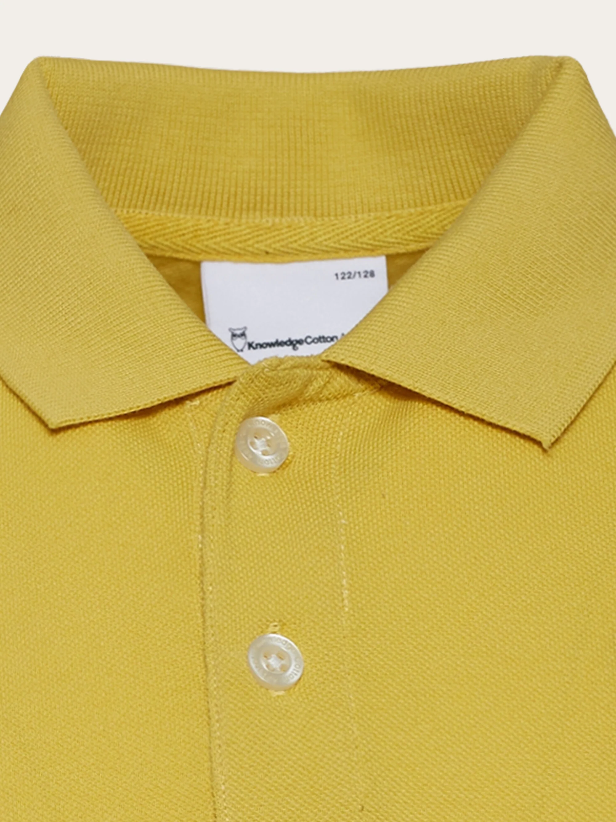 Basic badge polo - GOTS/Vegan - Misted Yellow - Image 3