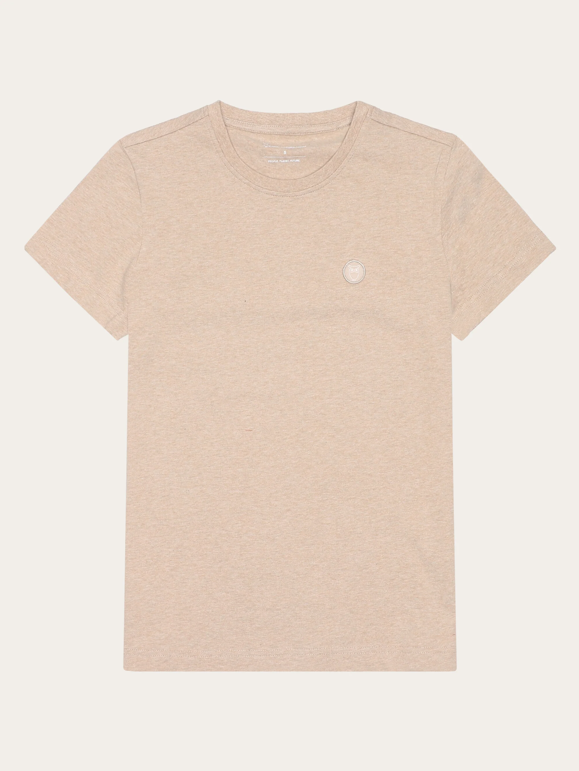 Basic badge tee - Regenerative Organic Certified™ - GOTS/Vegan - Safari melange
