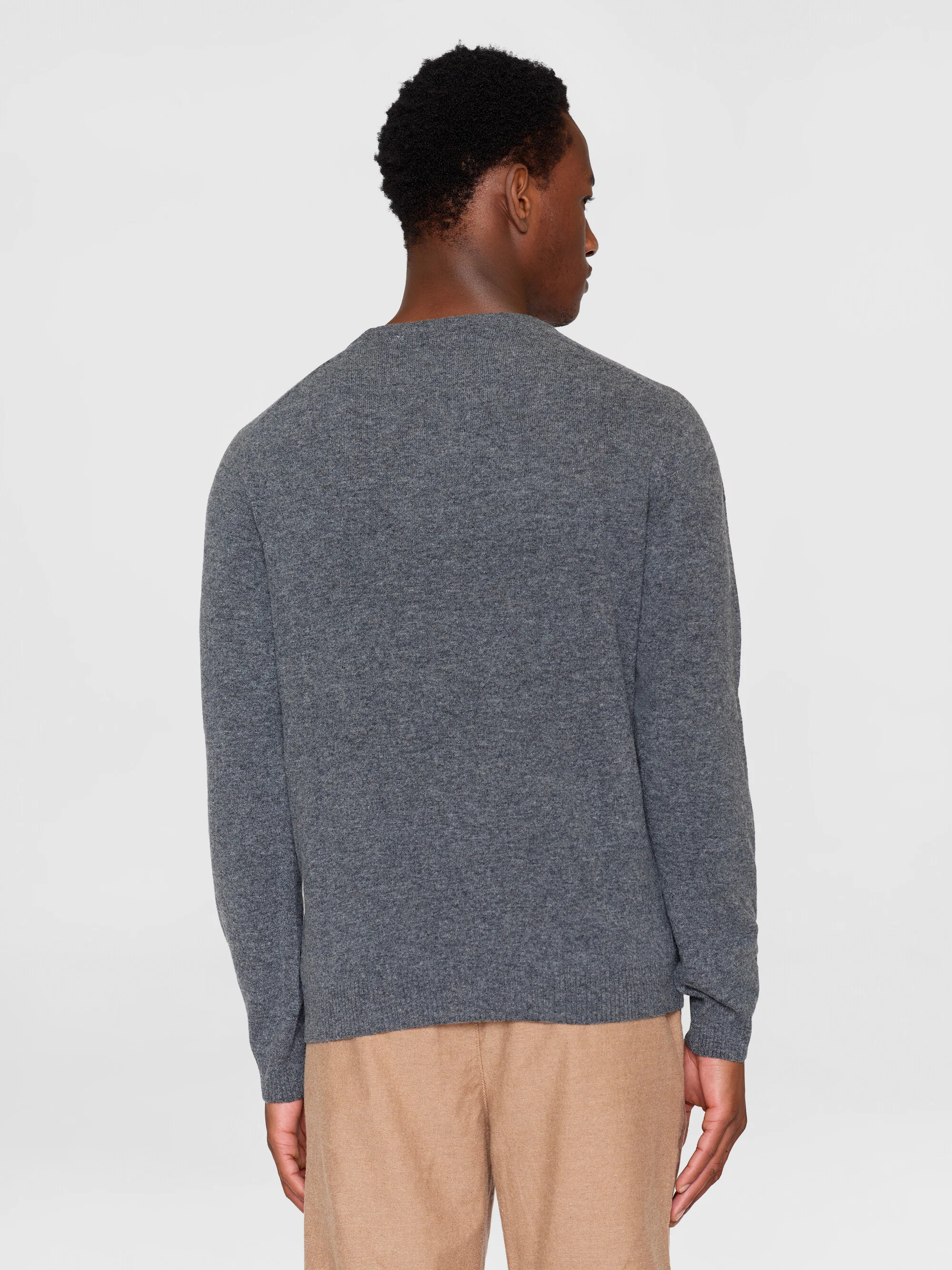Basic o-neck knit - Dark Grey Melange - Image 3