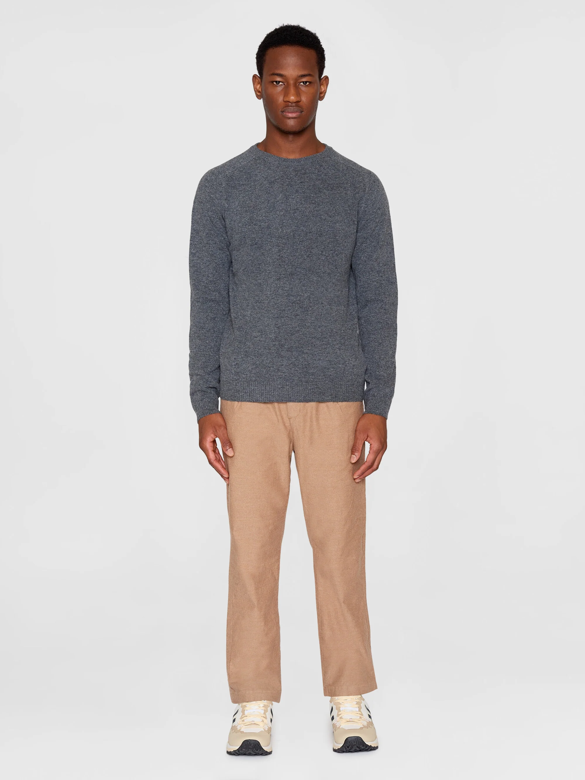 Basic o-neck knit - Dark Grey Melange - Image 4
