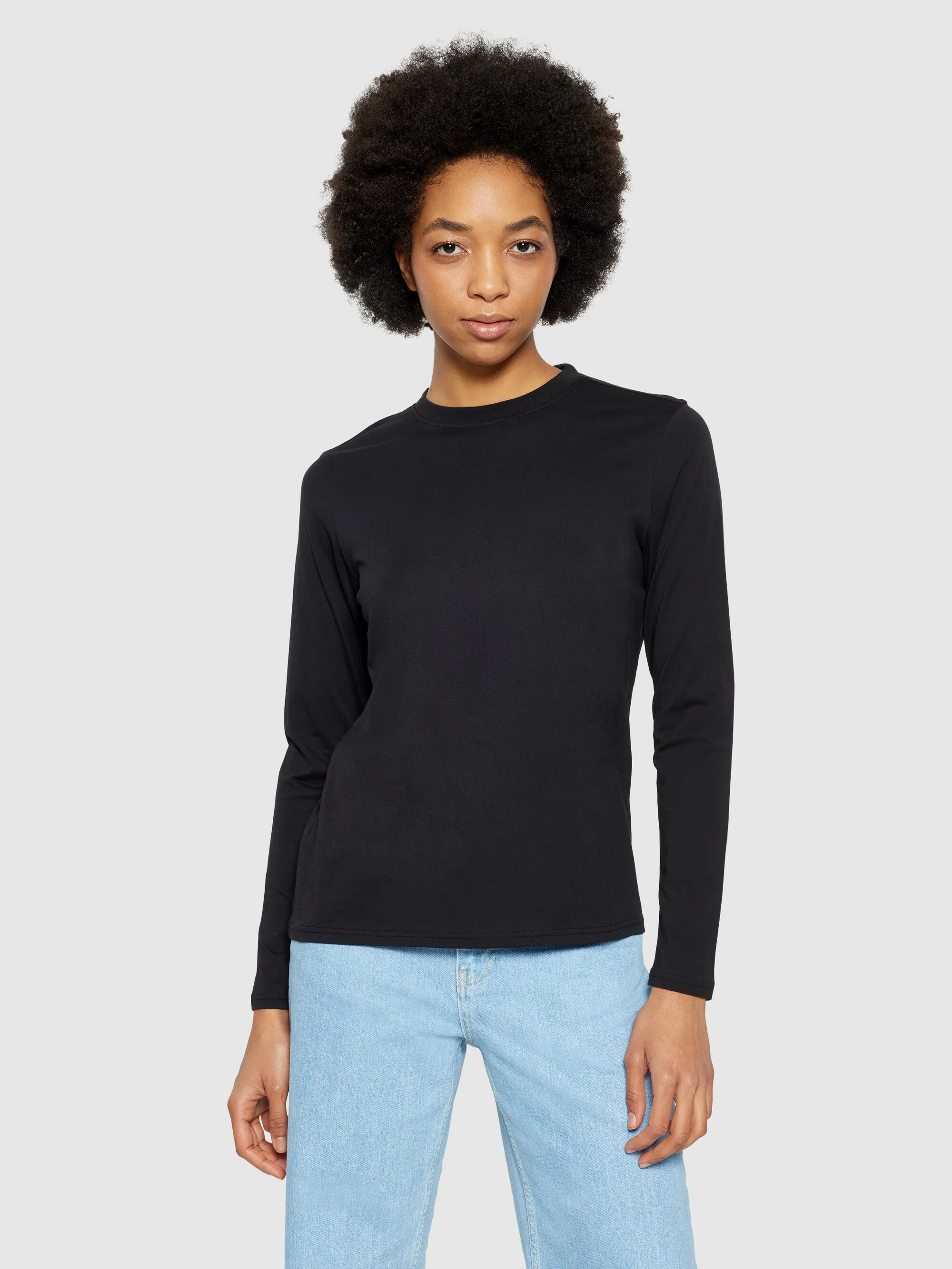 Basic pima cotton long sleeve t-shirt - GOTS/Vegan - Black Jet - Image 2