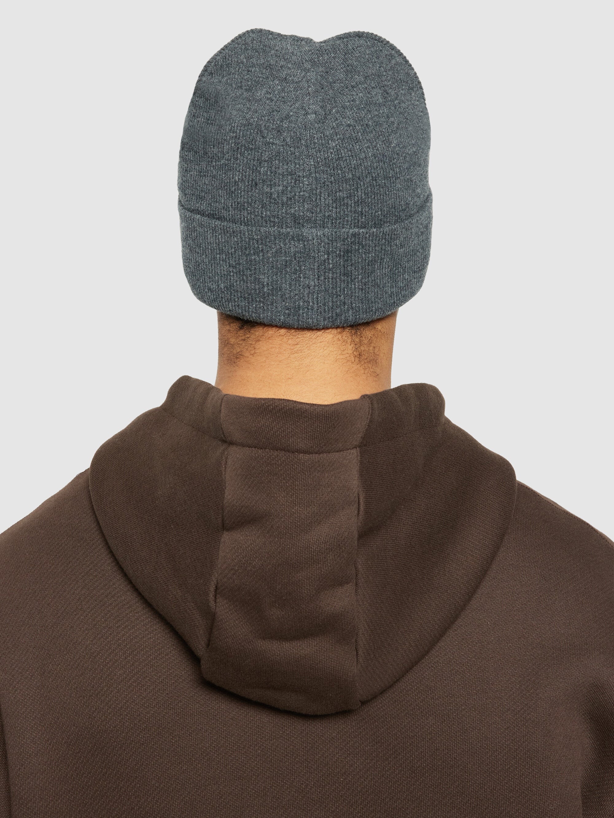 Double layer wool beanie - Dark Grey Melange - Image 7