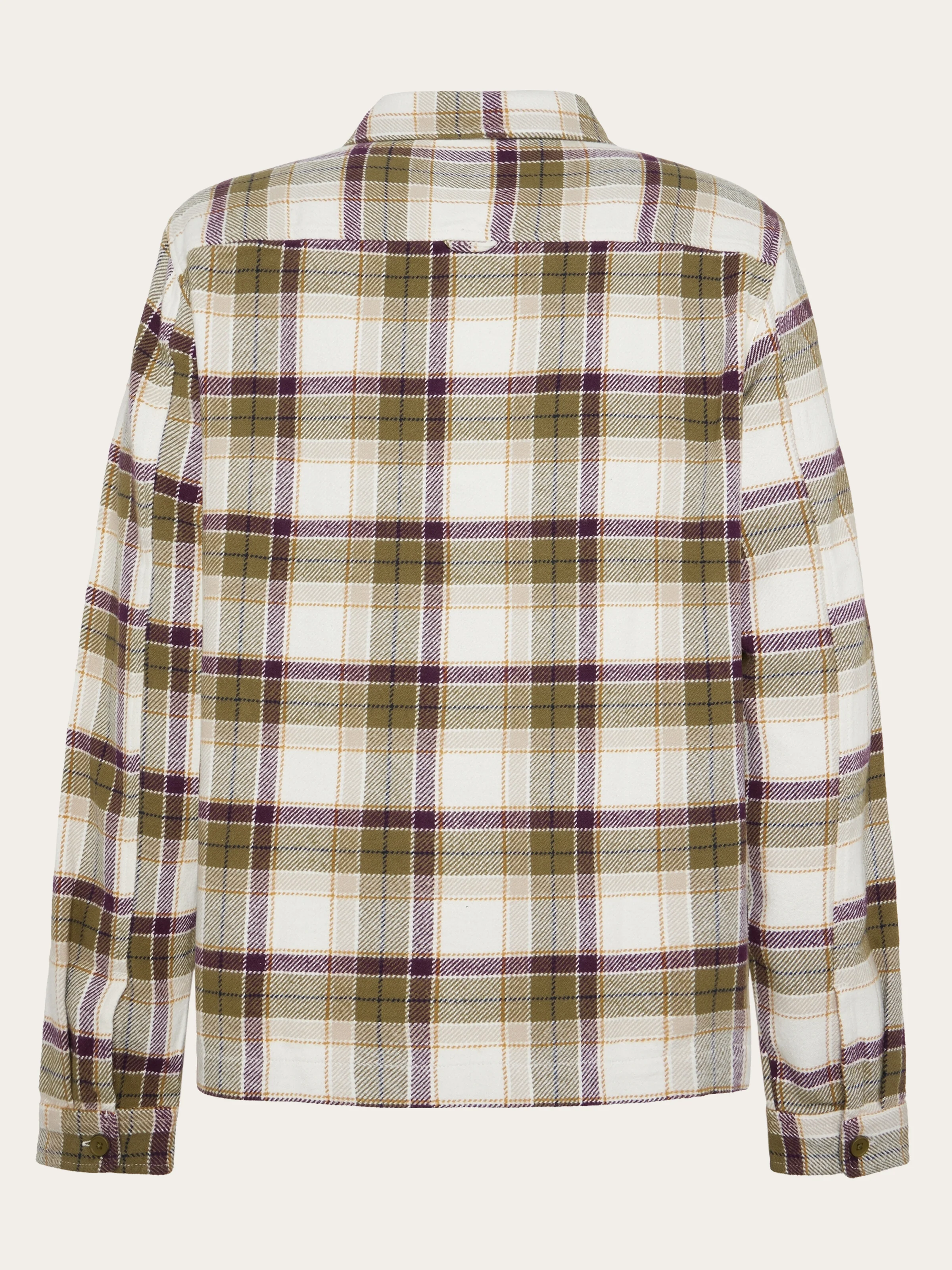 Big checked heavy flannel overshirt - Green Check - Image 2