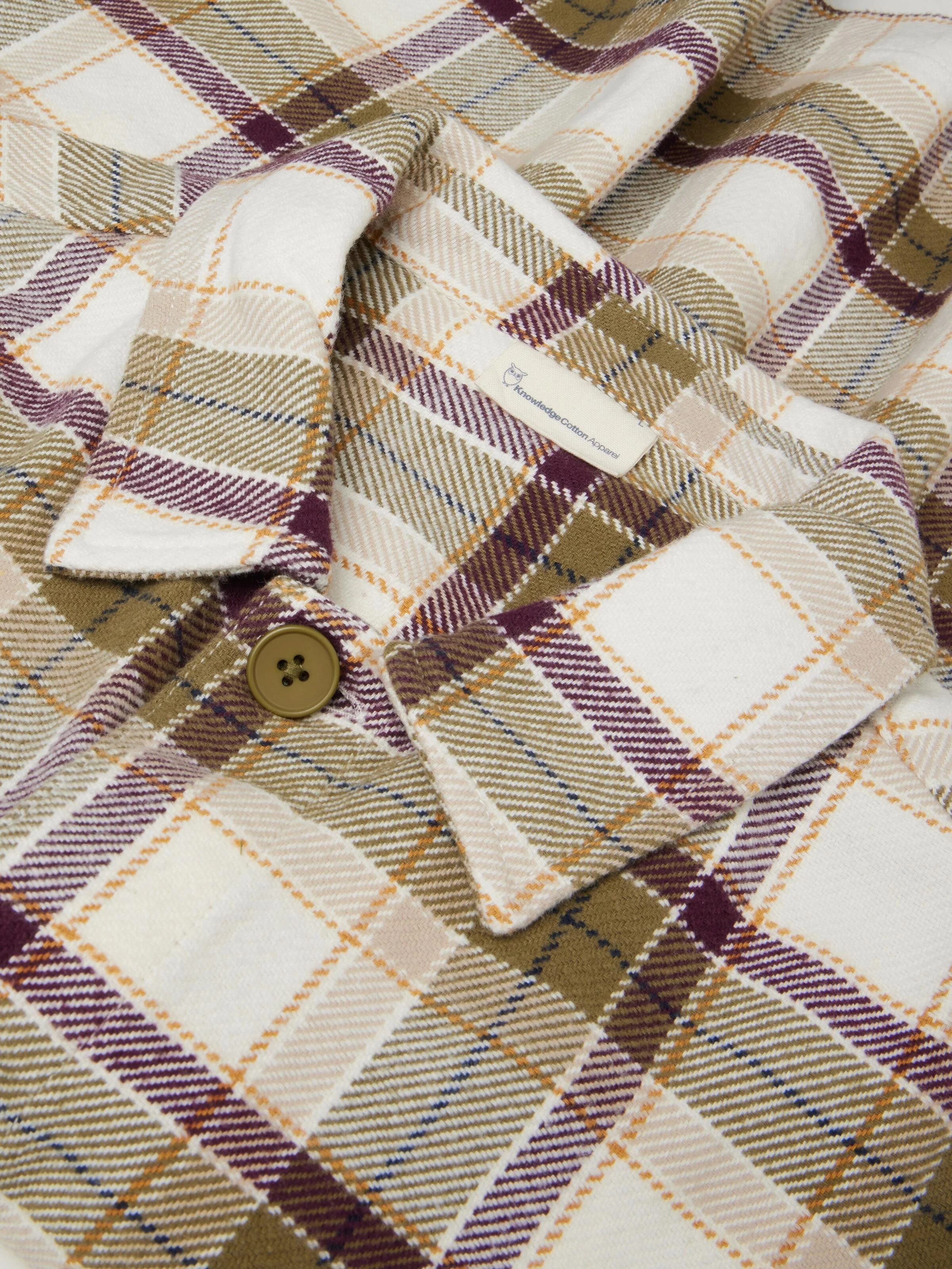Big checked heavy flannel overshirt - Green Check - Image 3