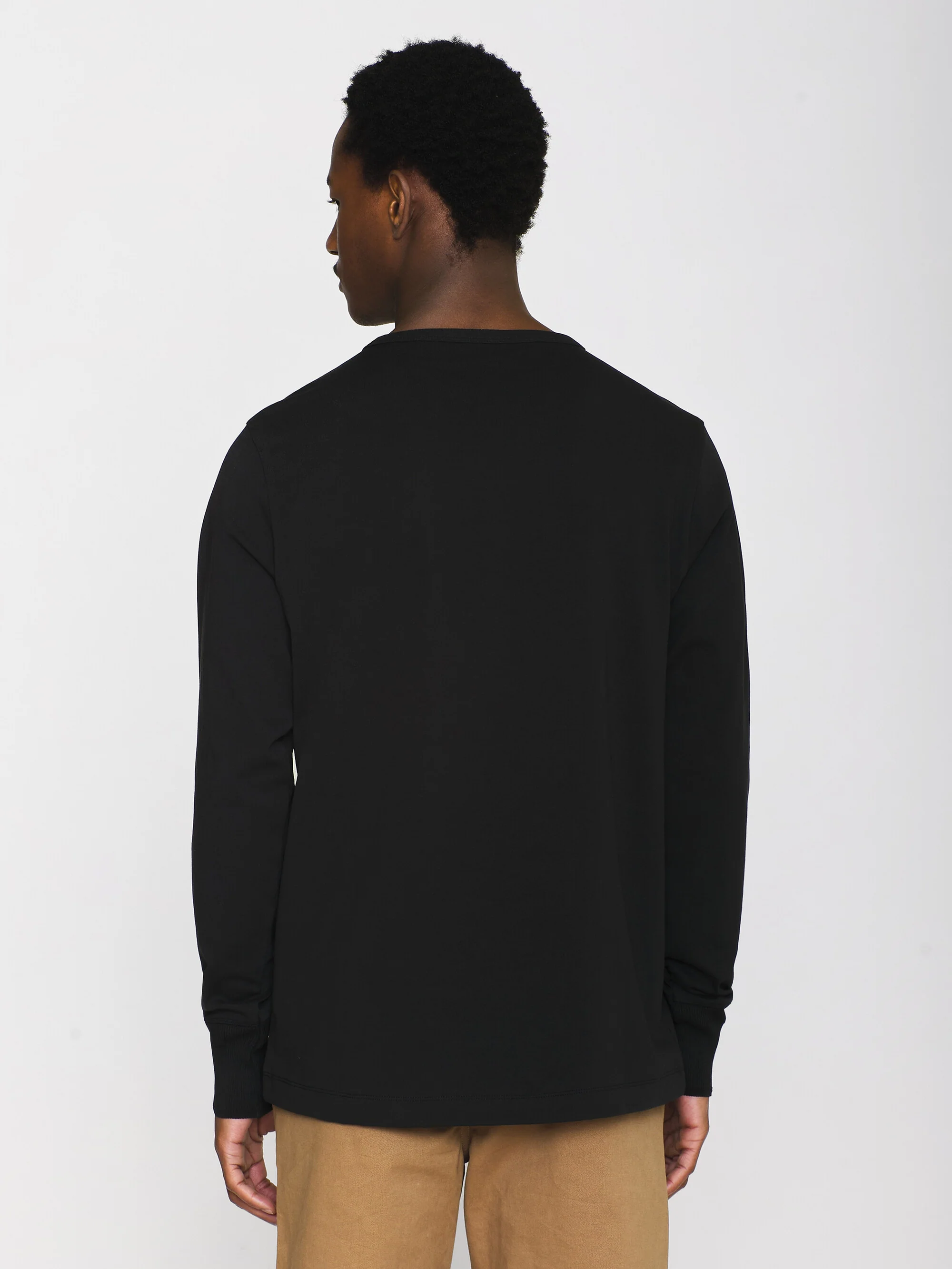 Heavy jersey henley shirt - Black Jet - Image 3