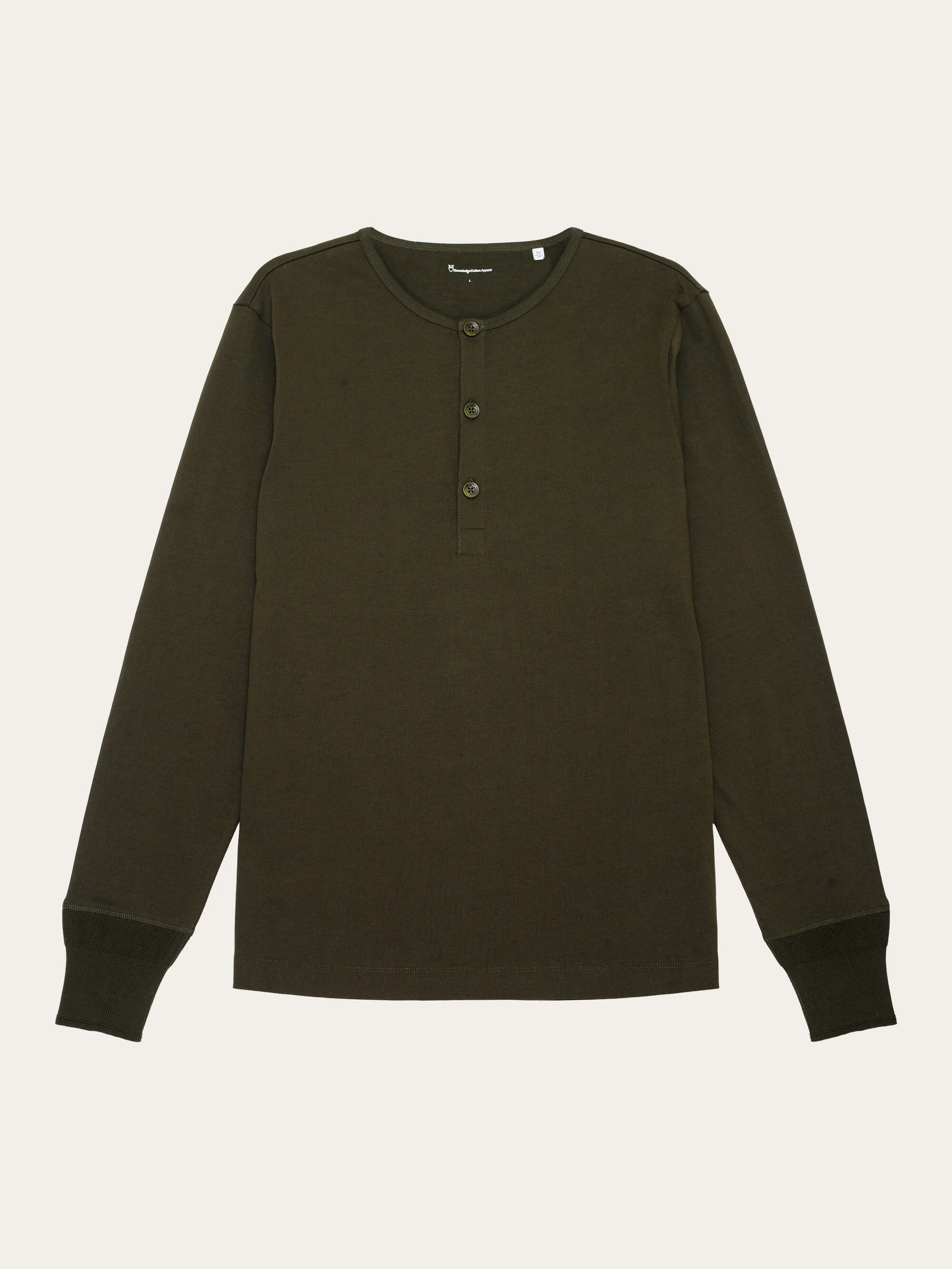 Heavy jersey henley shirt - Forest Night