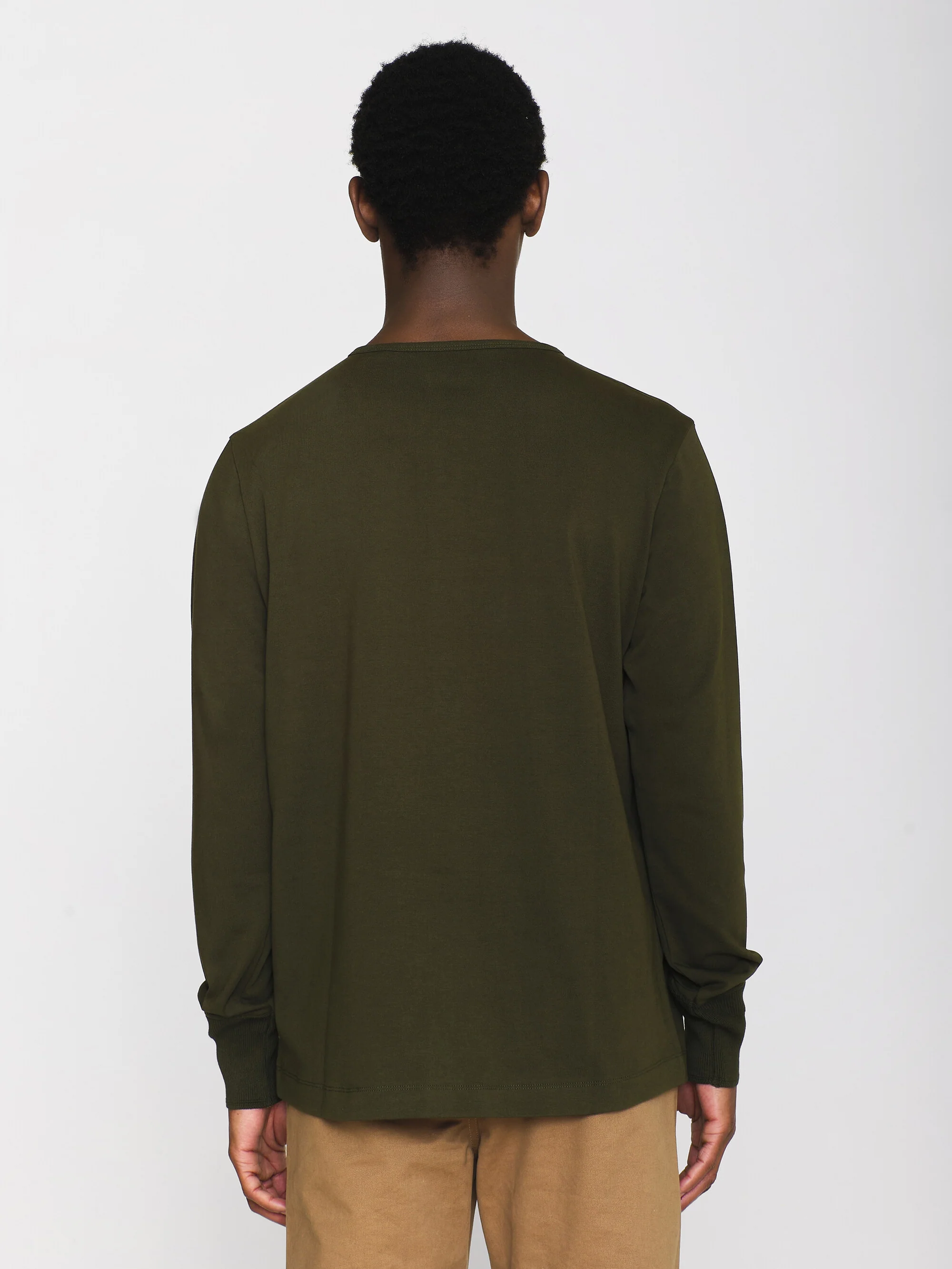 Heavy jersey henley shirt - Forest Night - Image 3