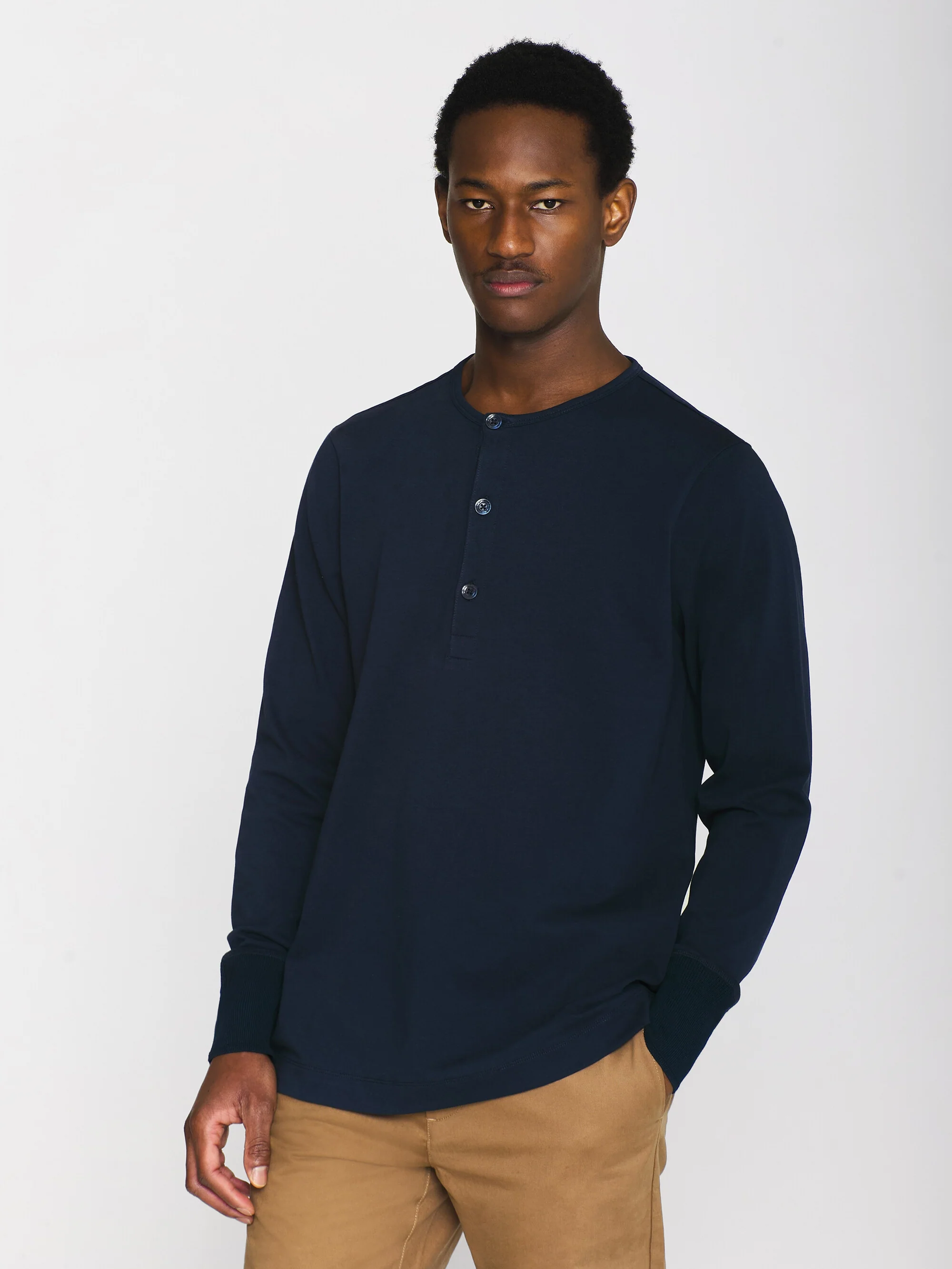 Heavy jersey henley shirt - Total Eclipse - Image 2
