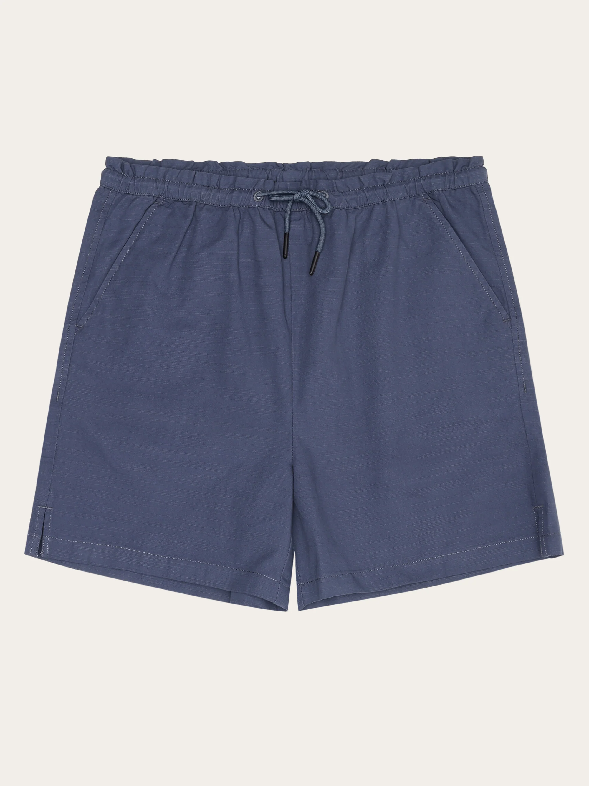 Boardwalk slub shorts with elastic waist - GOTS/Vegan - Vintage Indigo