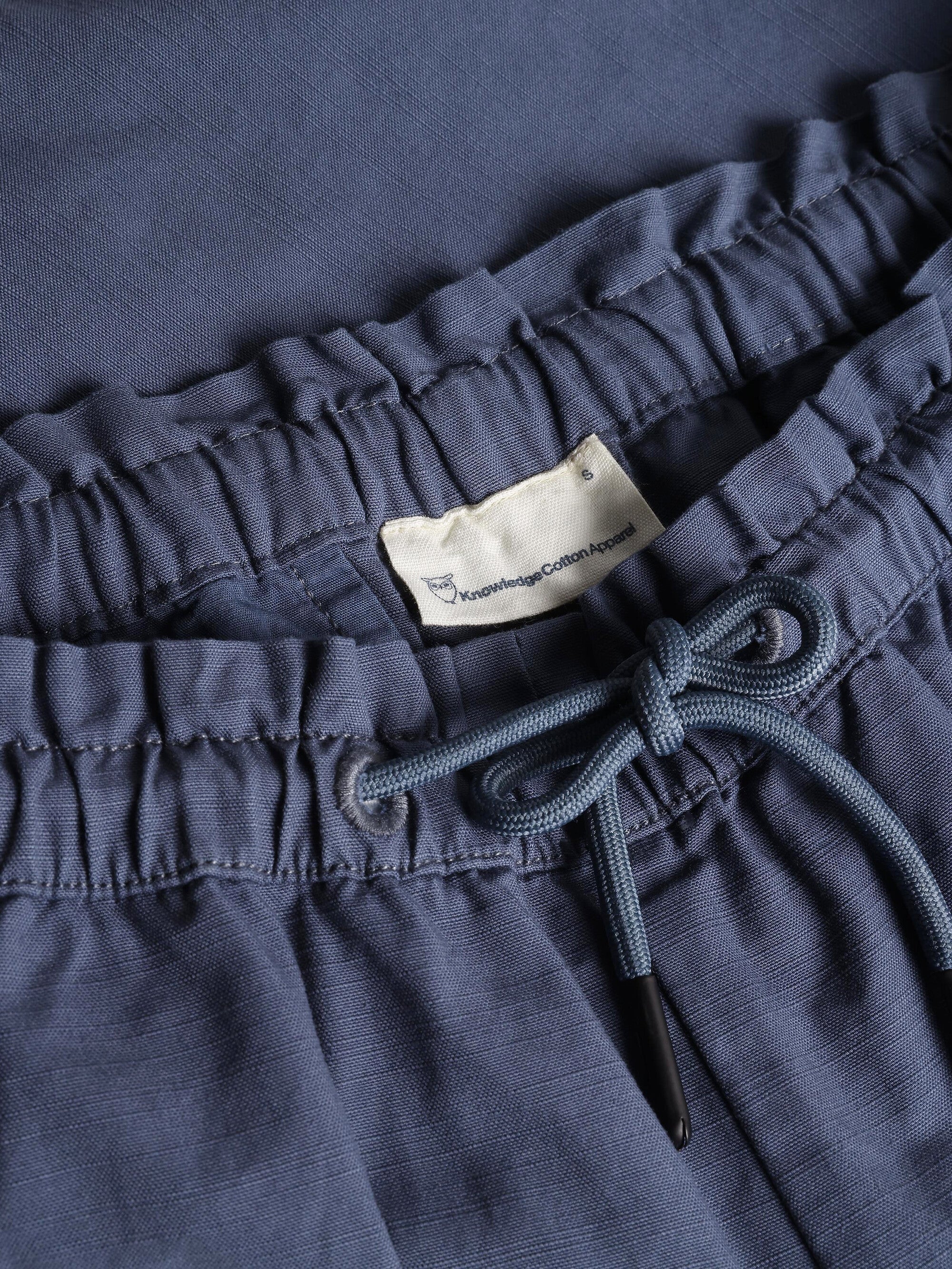 Boardwalk slub shorts with elastic waist - GOTS/Vegan - Vintage Indigo - Image 2