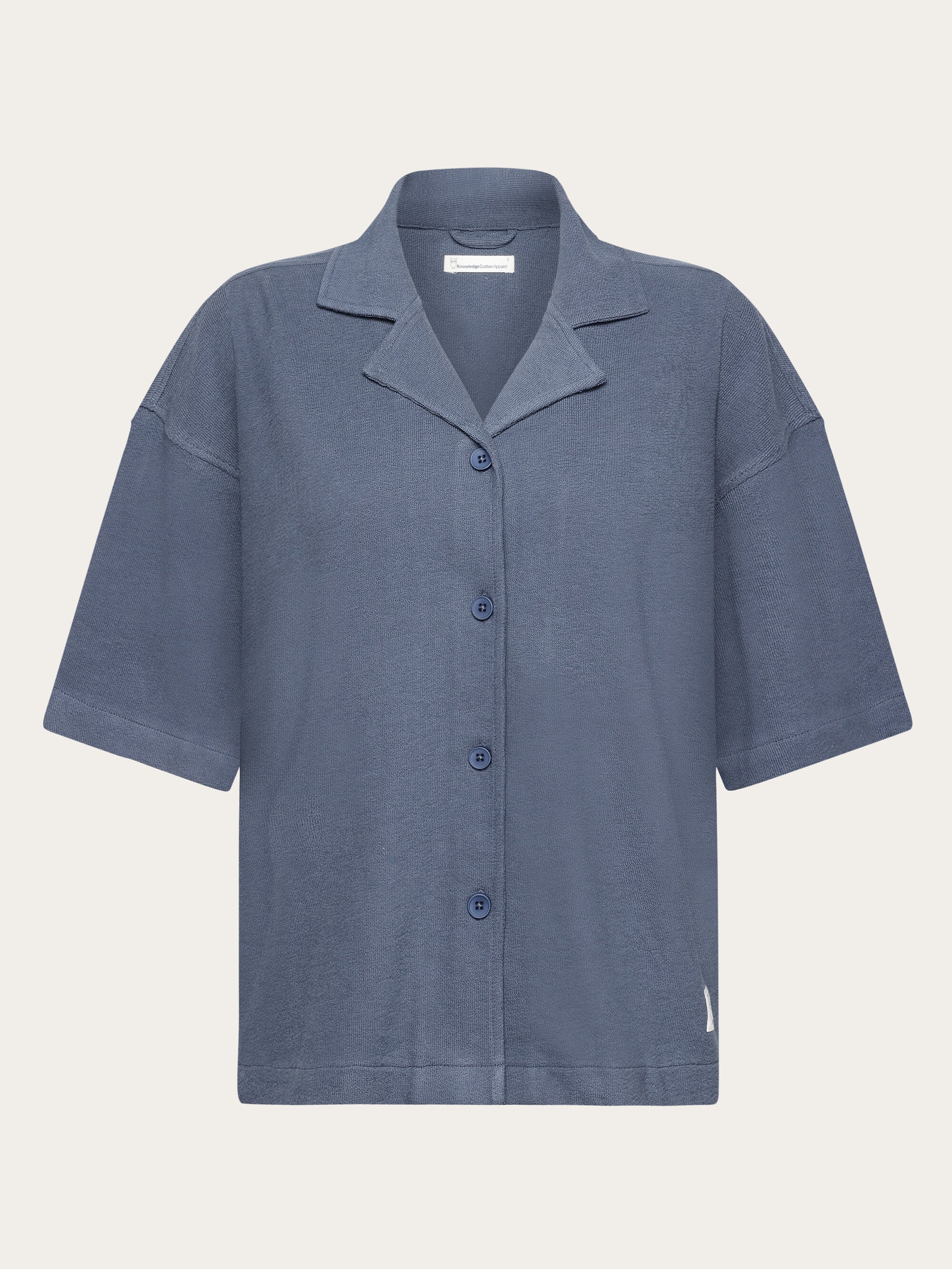 Bouclé short sleeved shirt - GOTS/Vegan - Vintage Indigo