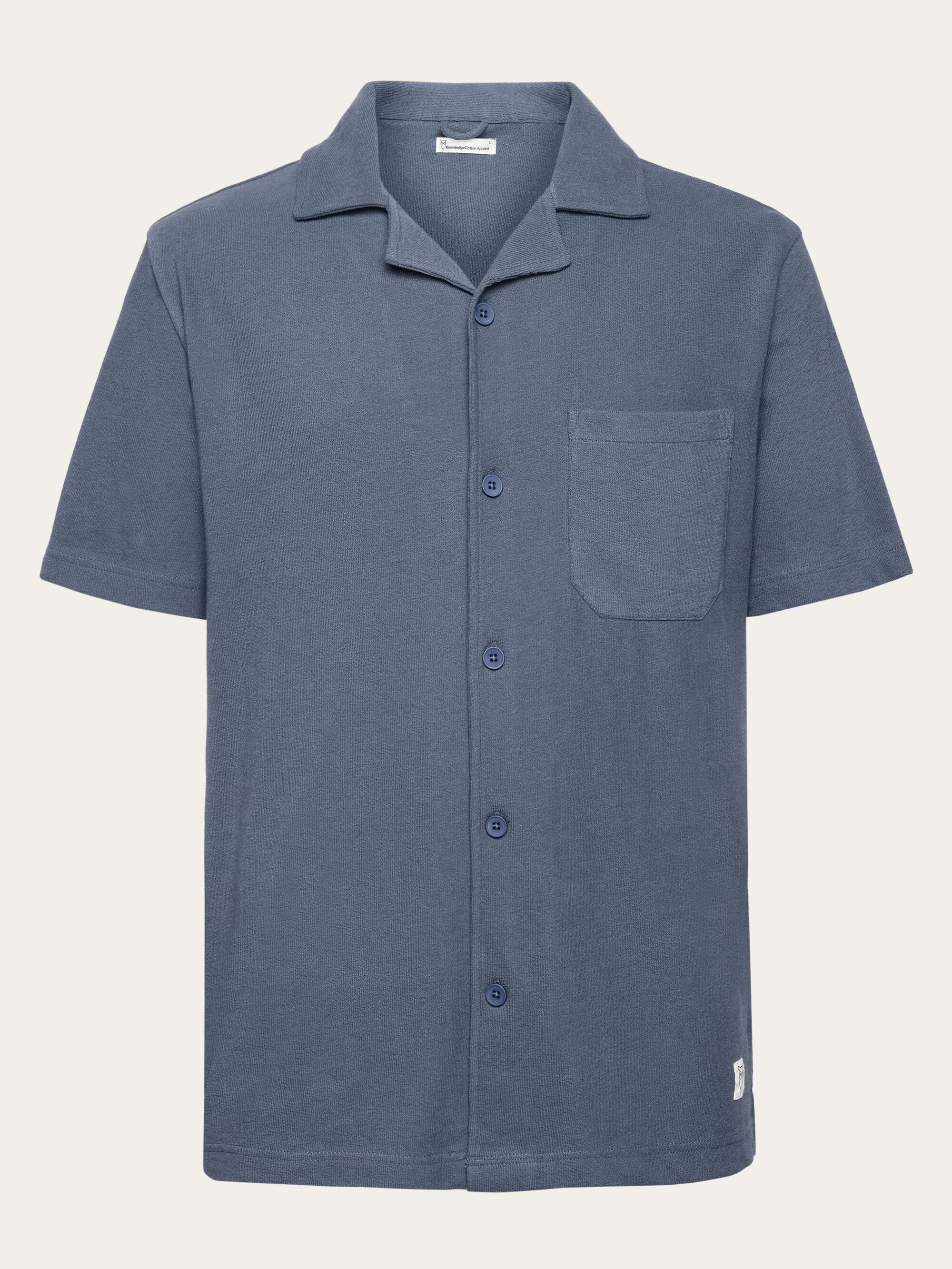 Relaxed bouclé short sleeve shirt - Vintage Indigo