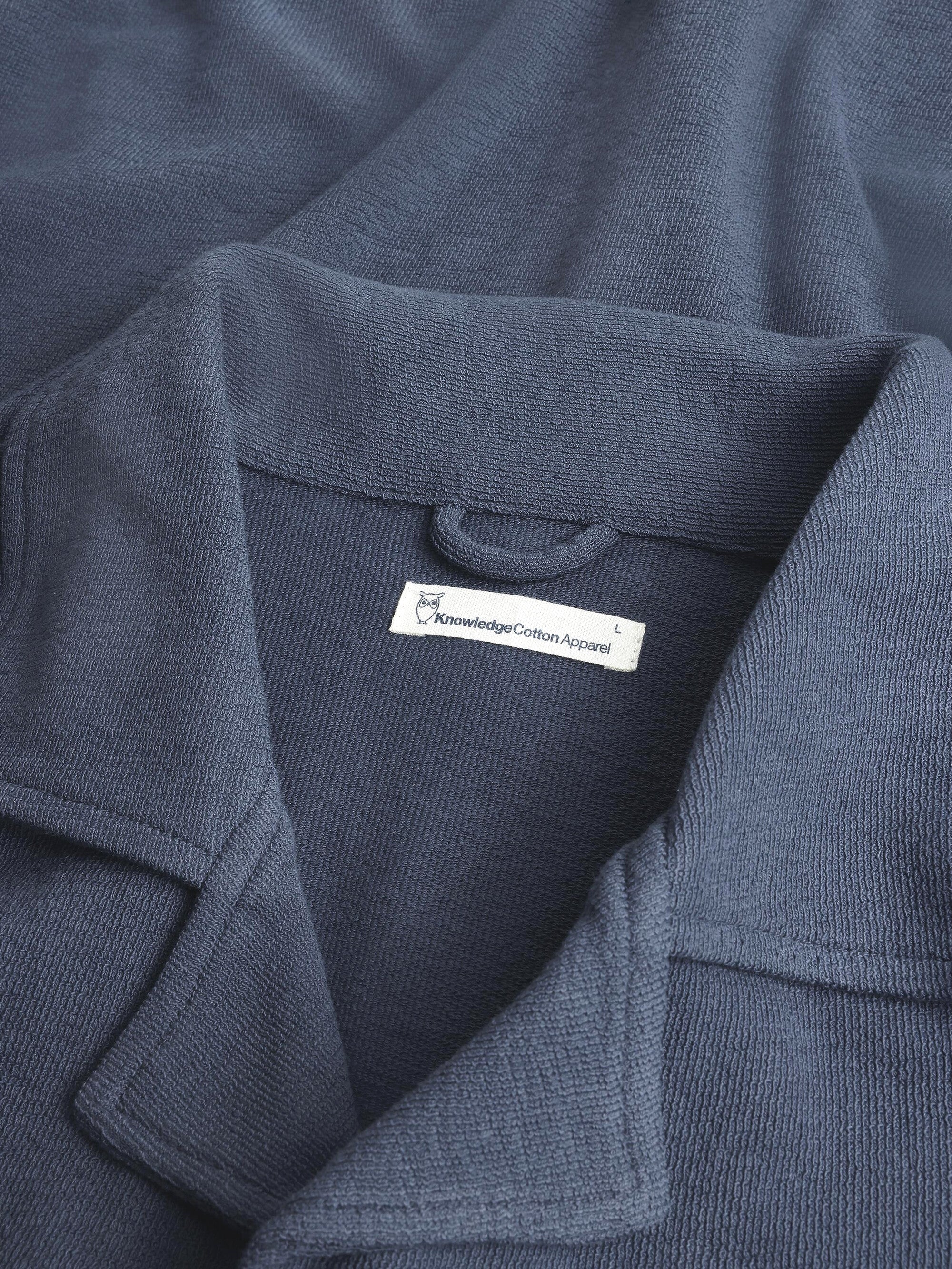 Relaxed bouclé short sleeve shirt - Vintage Indigo - Image 3