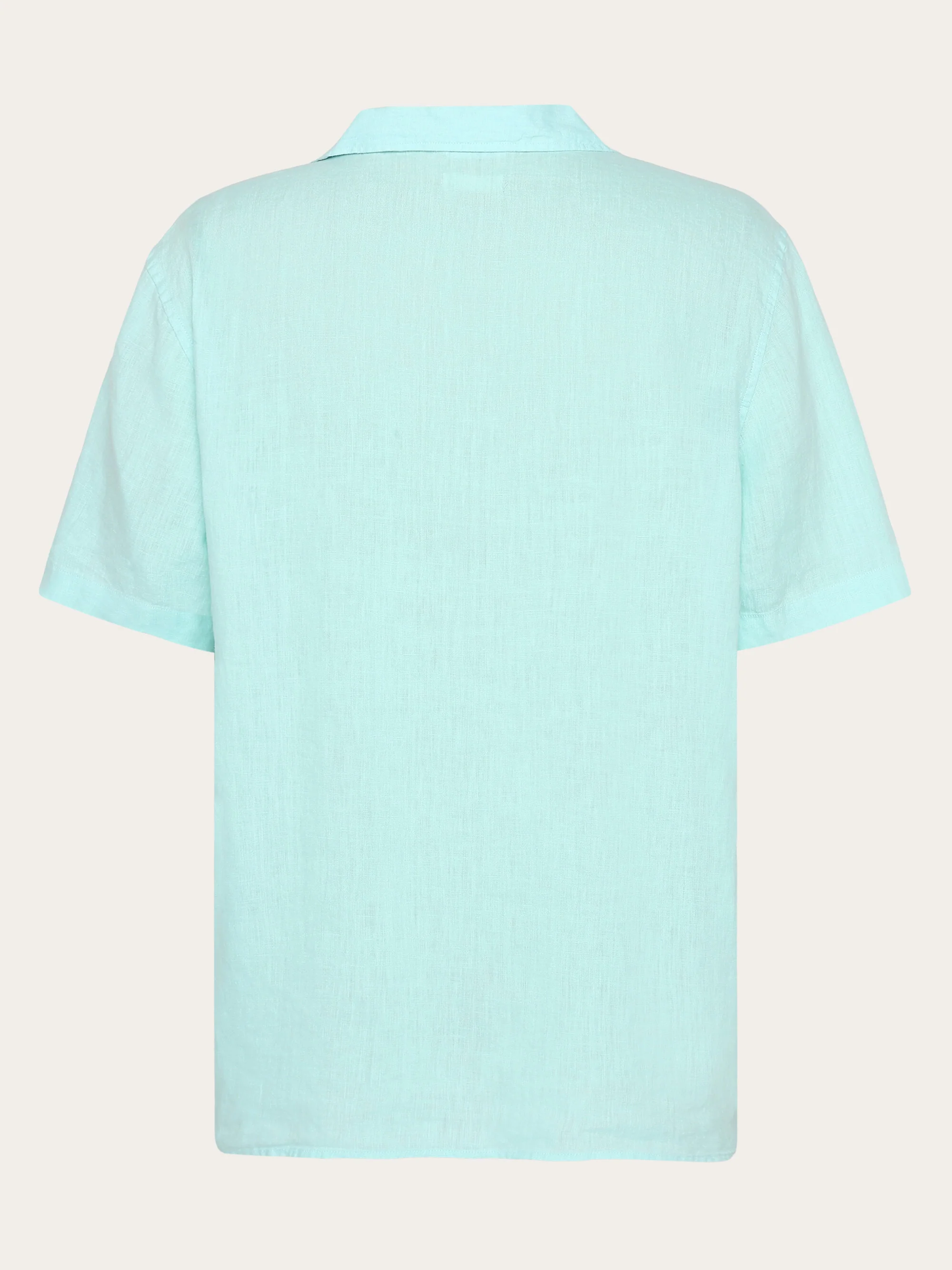 Box fit short sleeved linen shirt - Aqua Esque - Image 3