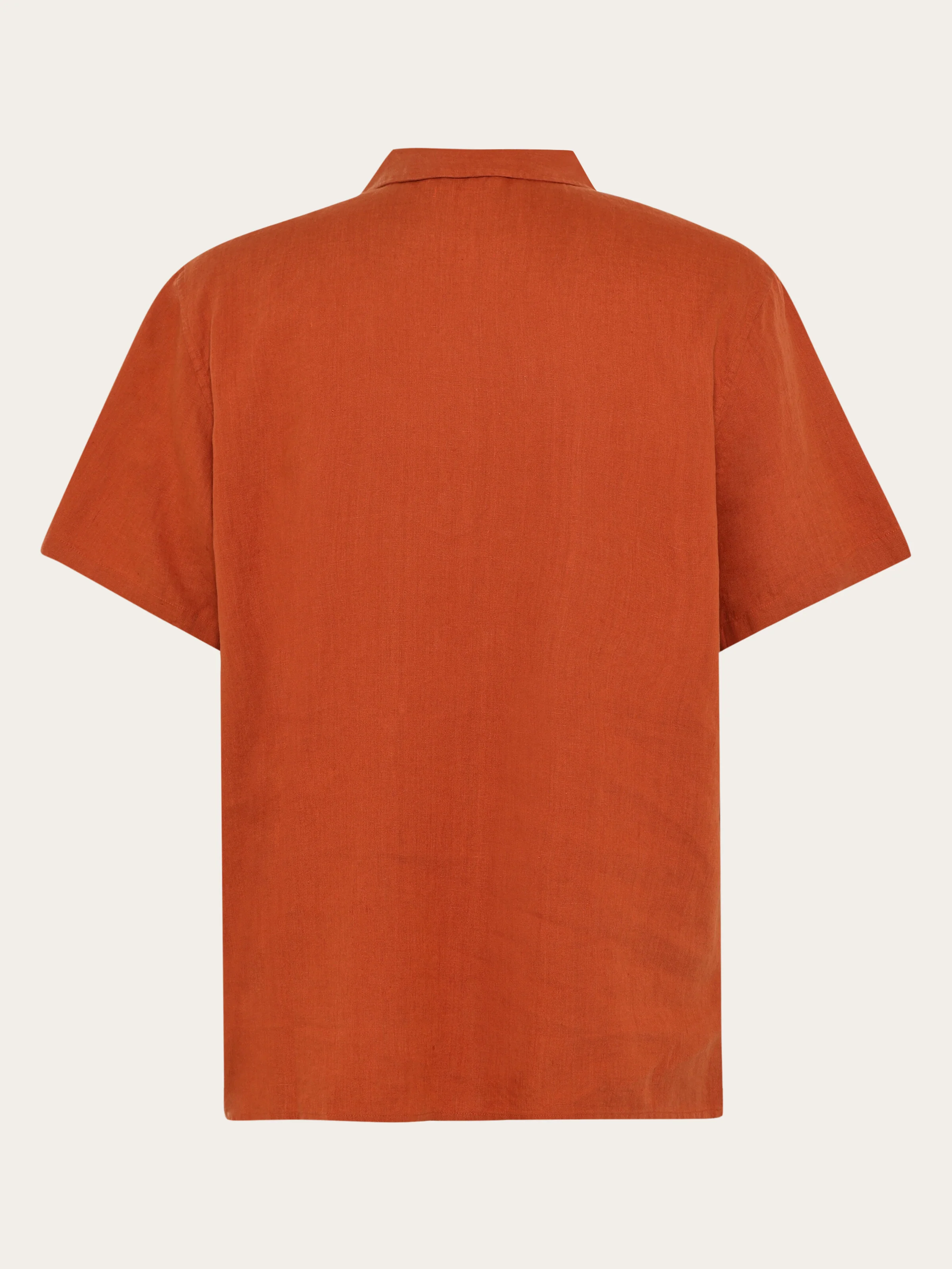Box fit short sleeved linen shirt - Burnt Brick - Image 3