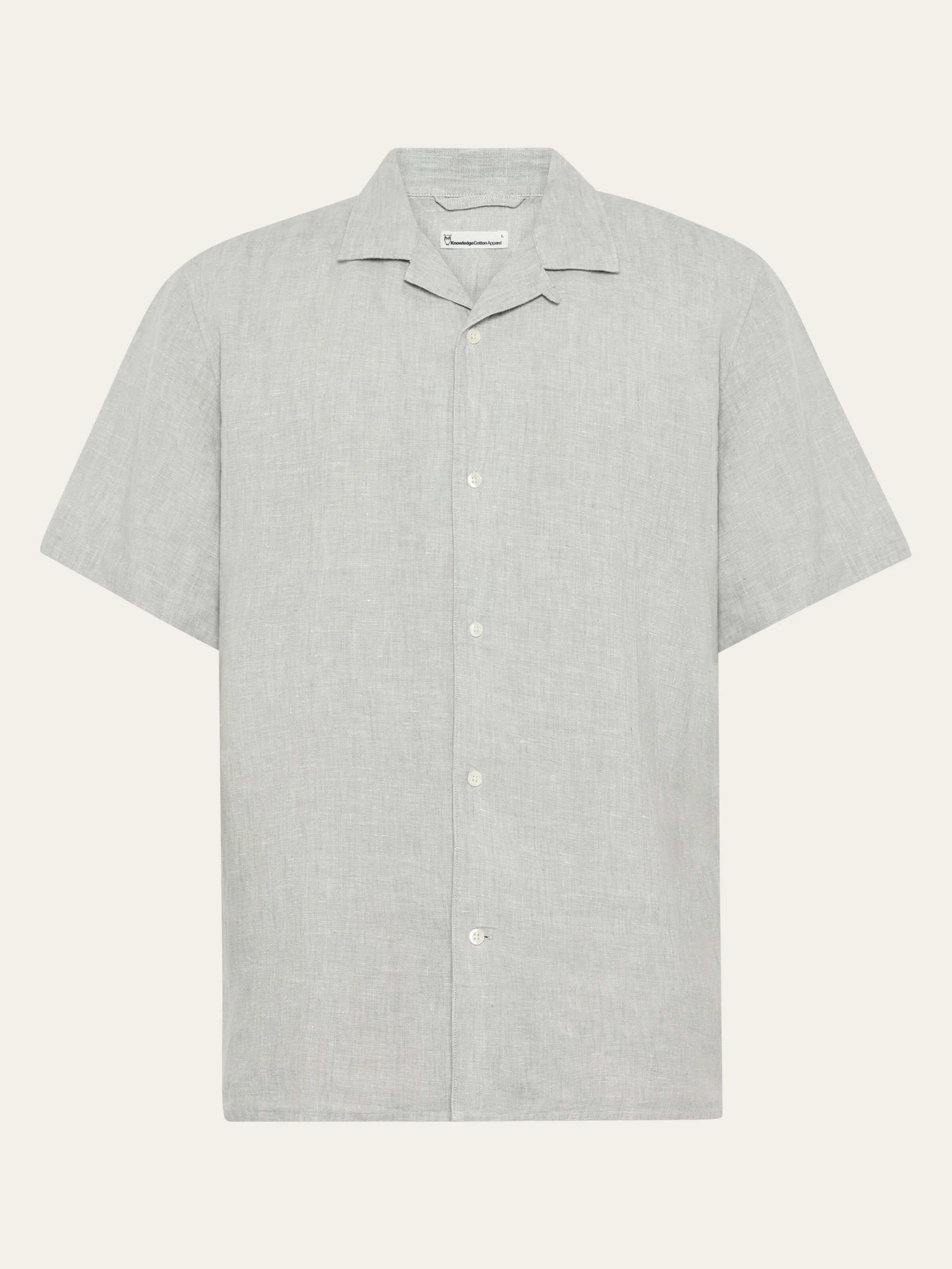 Box fit short sleeved linen shirt - Yarndyed Ultimate Grey