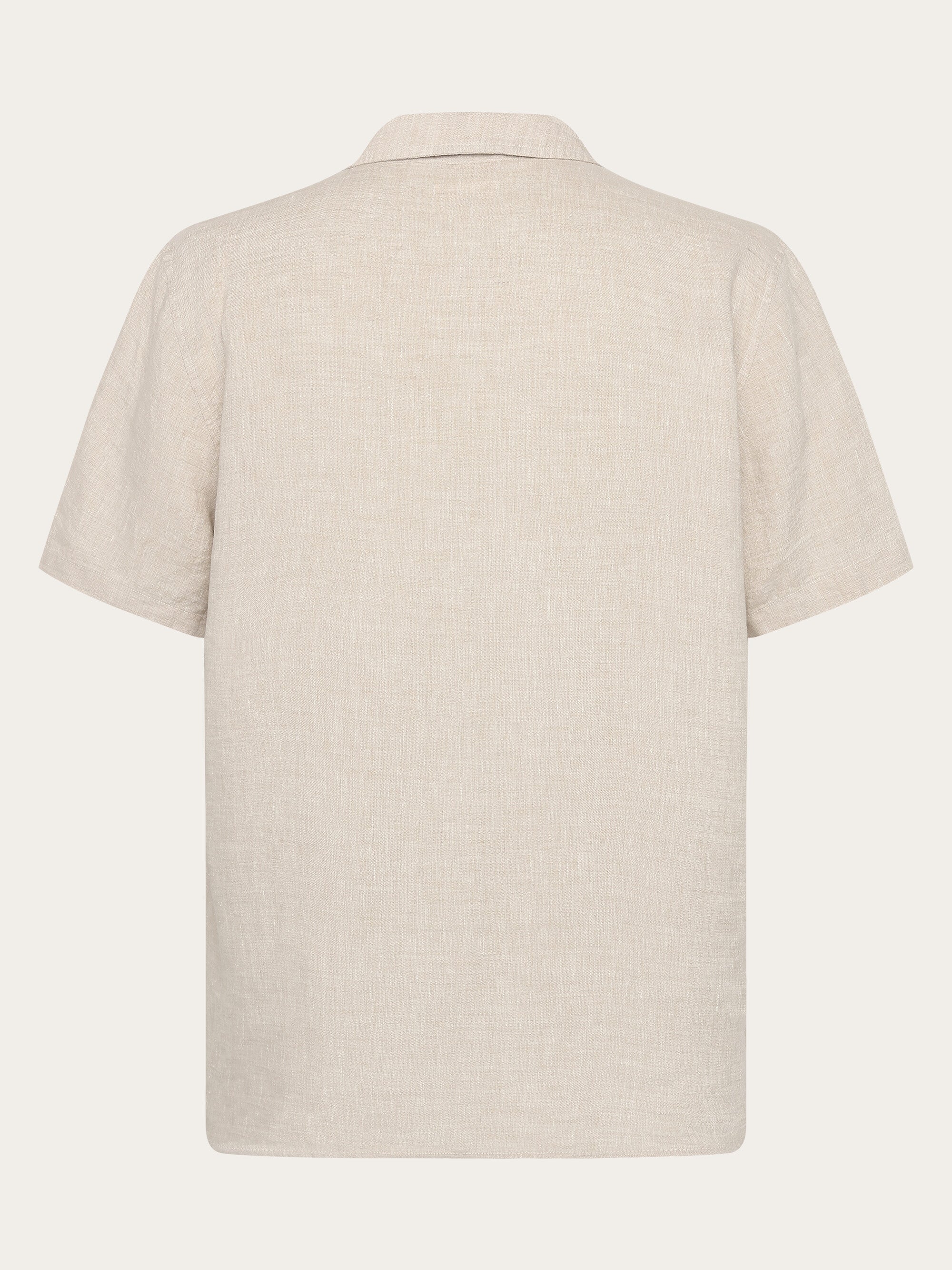 Box fit short sleeved linen shirt - Yarndyed Light feather gray - Image 3