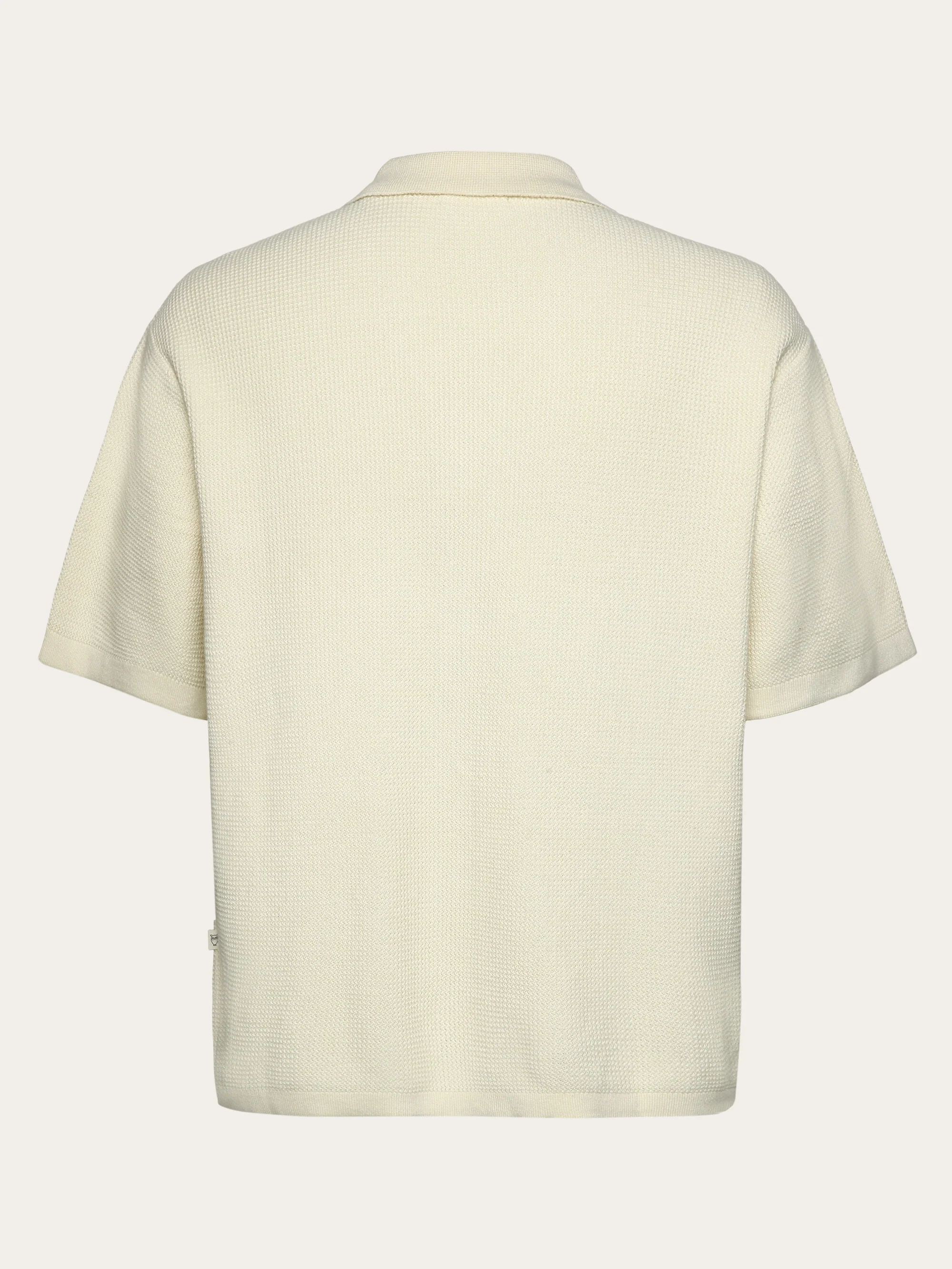 Boxy short sleeve structured knitted shirt - Regenerative Organic Certified™ - GOTS/Vegan - Egret - Image 3