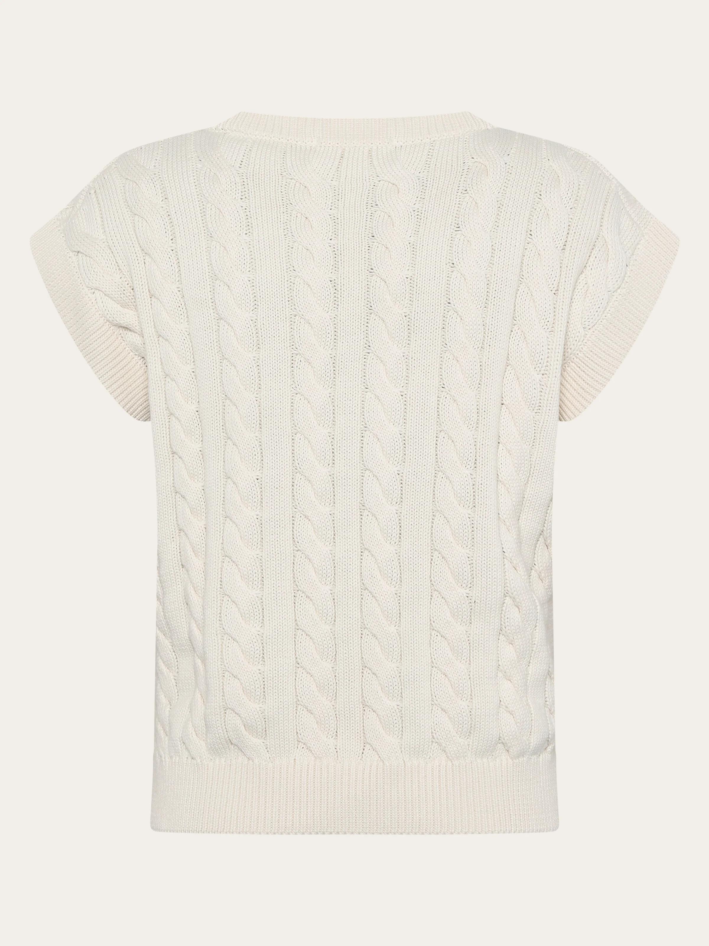 Cable knit vest - Egret - Image 5