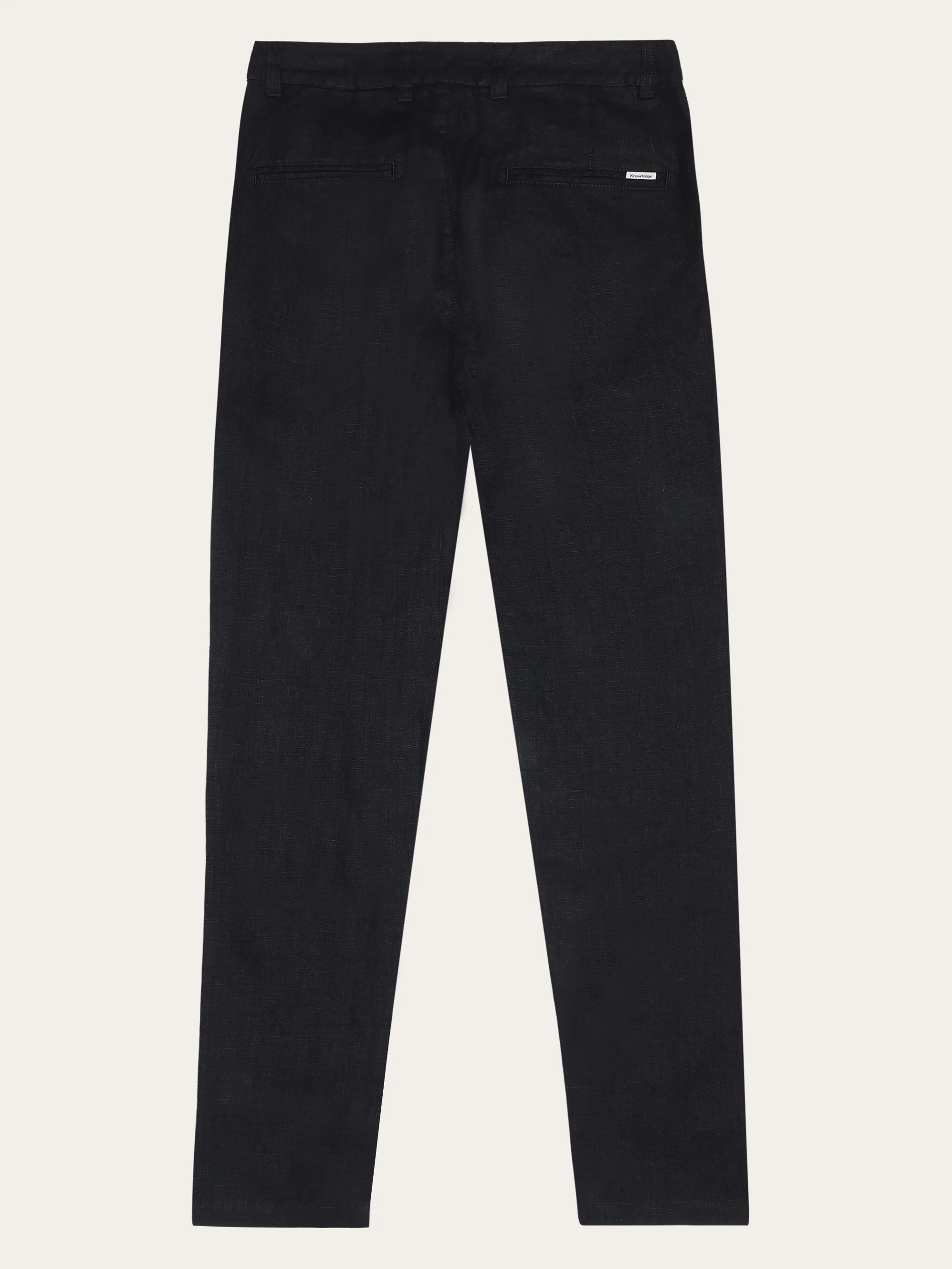 CALLA tapered mid-rise linen pants - GOTS/Vegan - Black Jet - Image 3