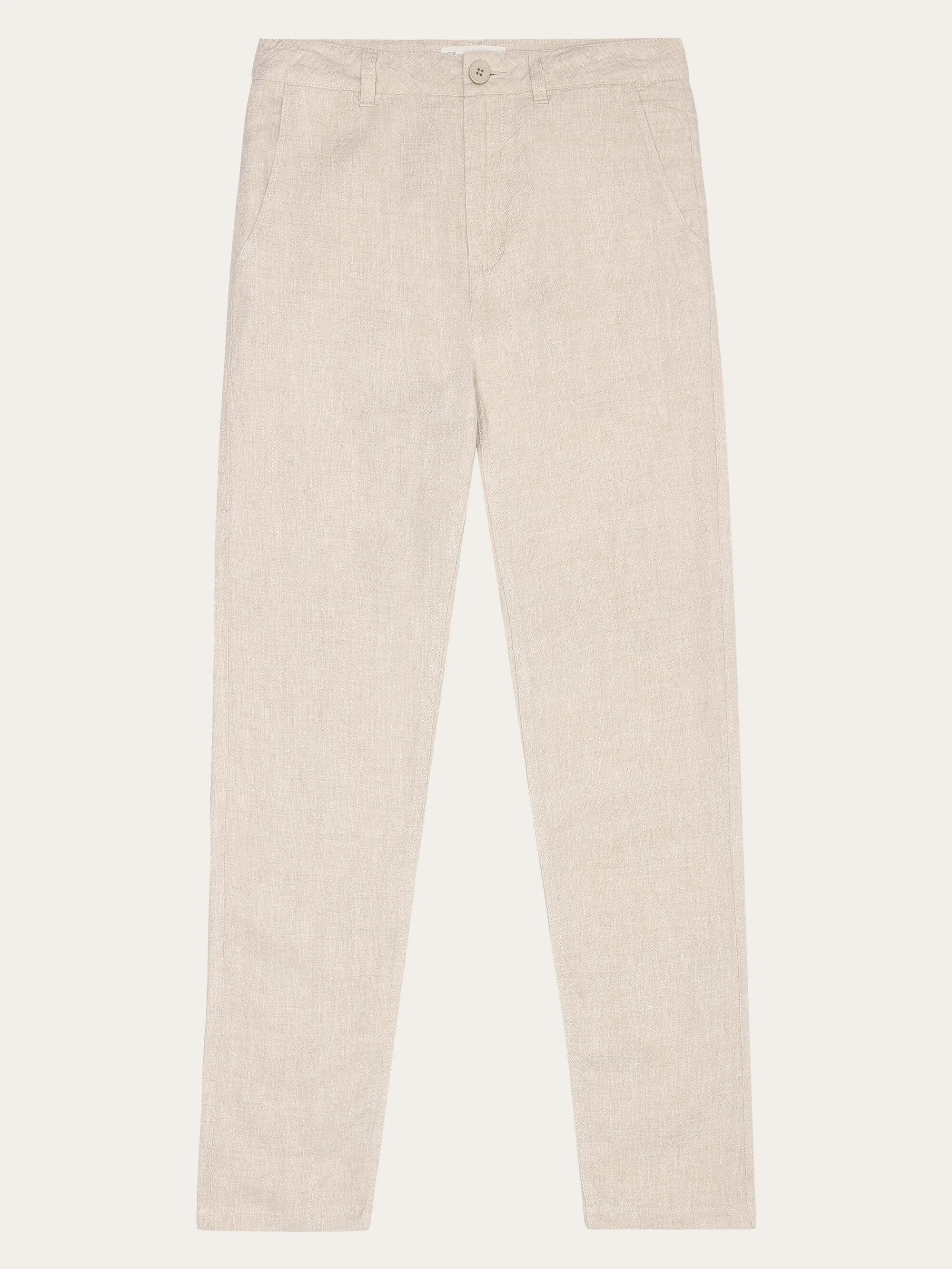CALLA tapered mid-rise linen pants - GOTS/Vegan - Yarndyed Light feather gray