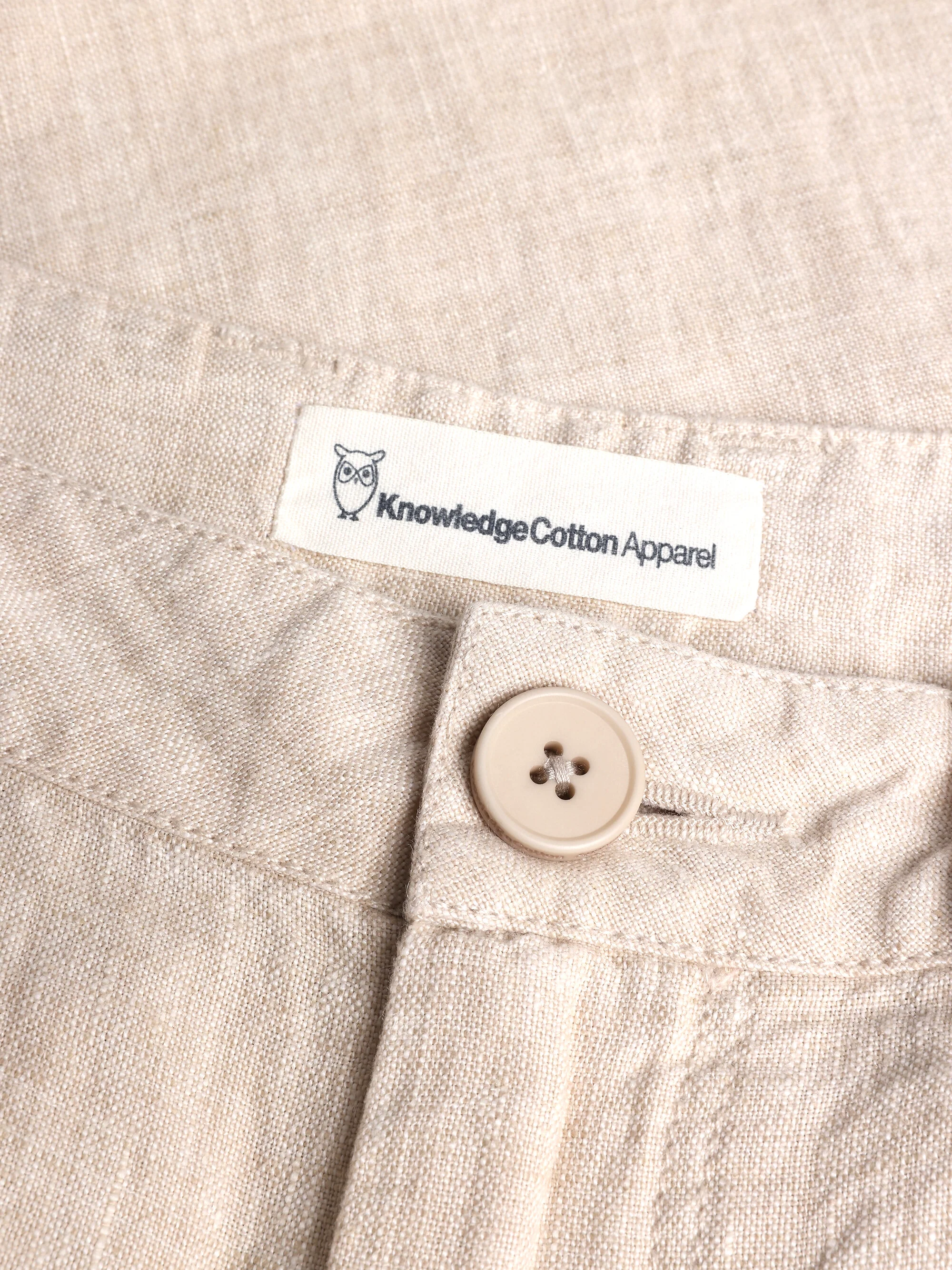 CALLA tapered mid-rise linen pants - GOTS/Vegan - Yarndyed Light feather gray - Image 2