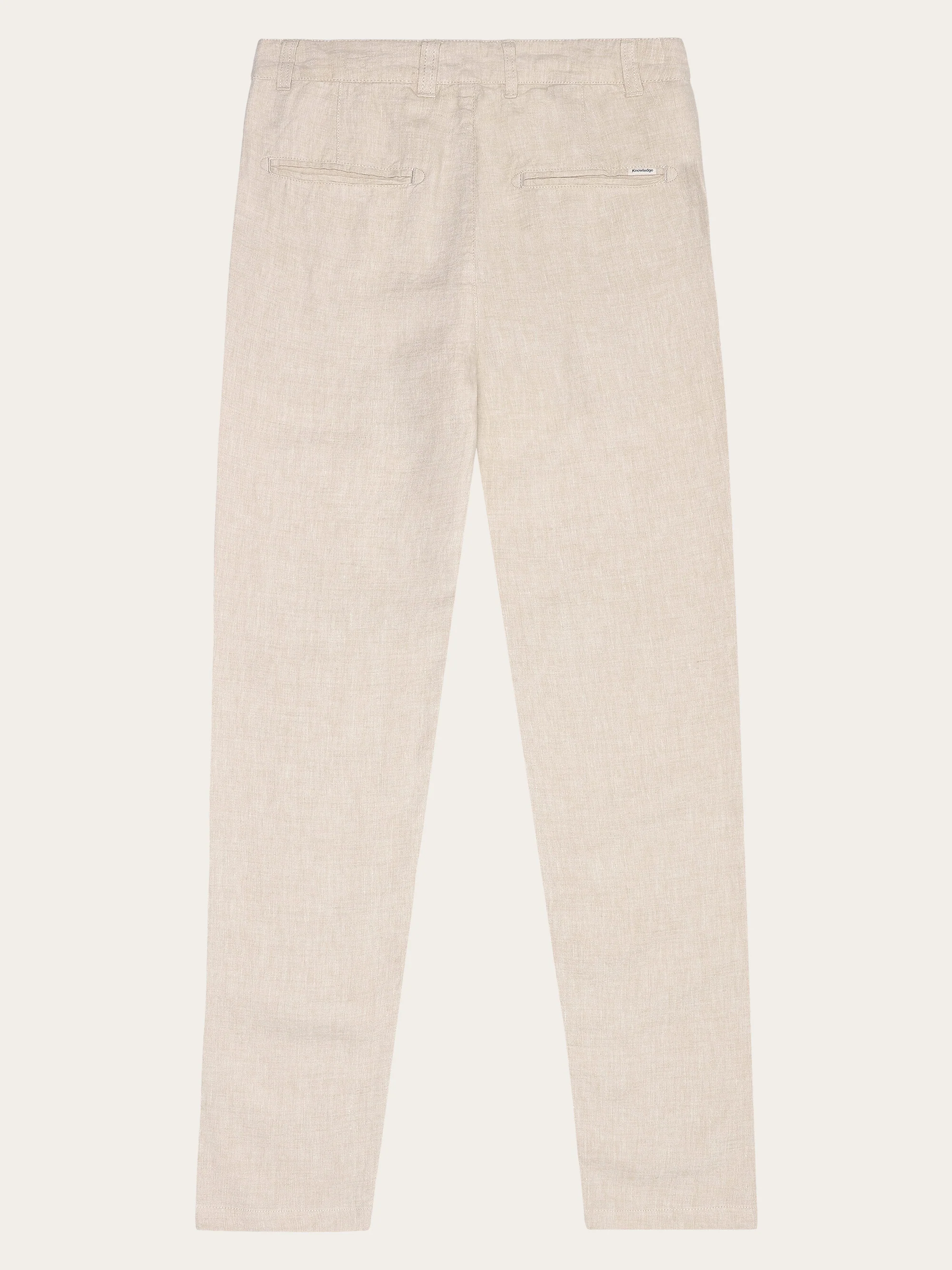 CALLA tapered mid-rise linen pants - GOTS/Vegan - Yarndyed Light feather gray - Image 3
