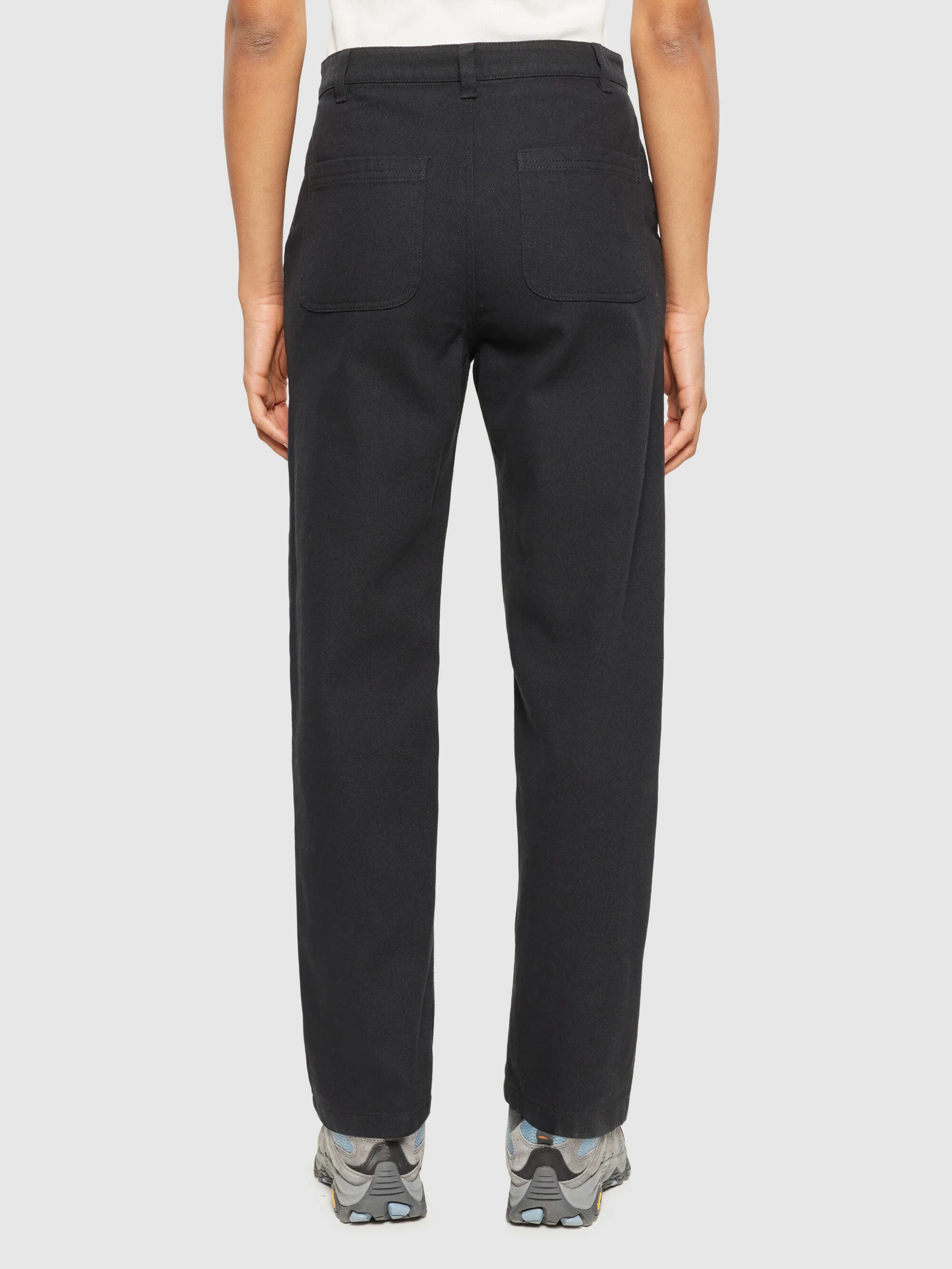 CALLA tapered mid-rise twill workwear pants - GOTS/Vegan - Black Jet - Image 3