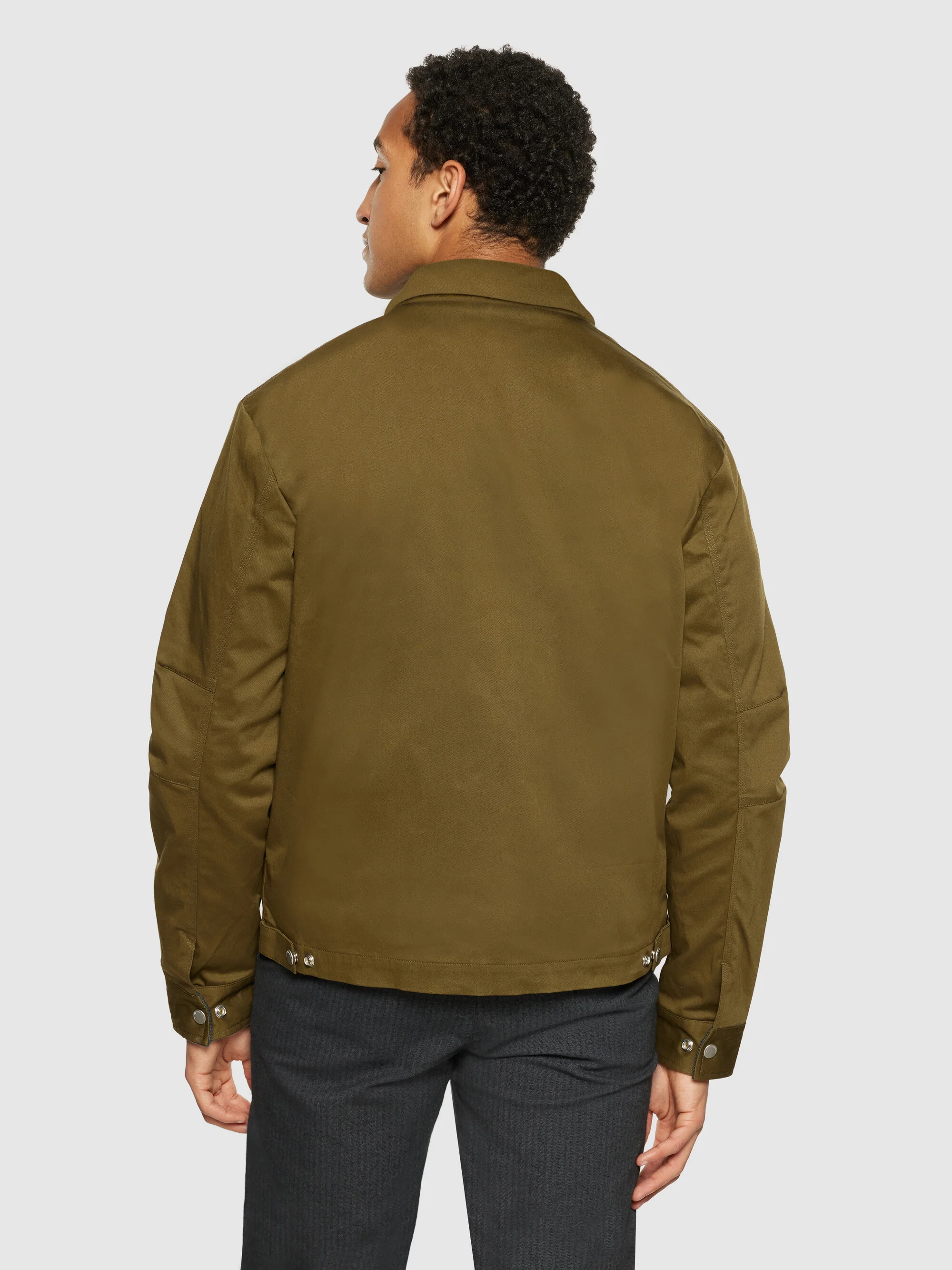 Canvas bomber jacket - GOTS - Dark Olive - Image 3