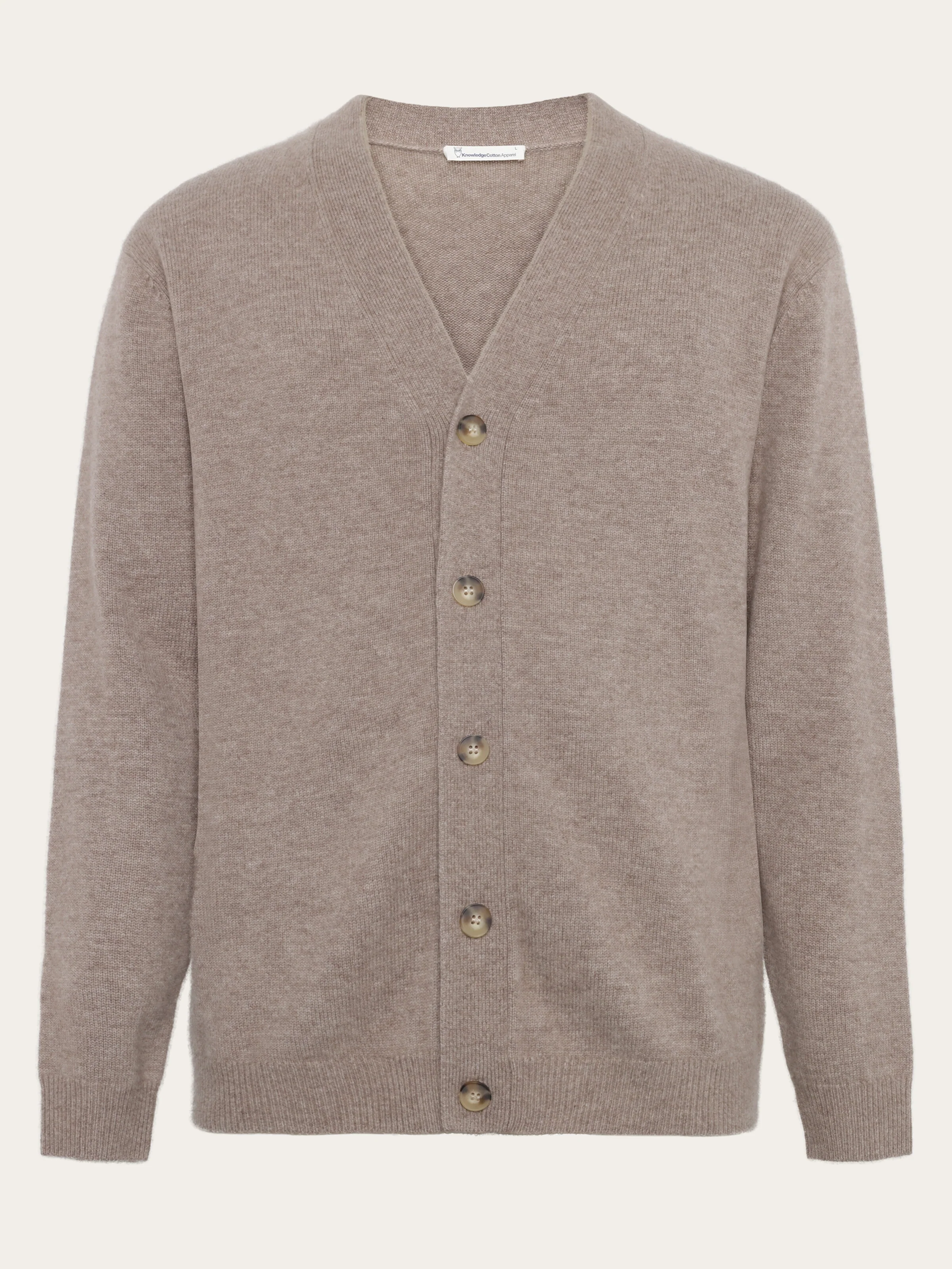 Cashmere Cardigan Knit RWS - Kelp melange