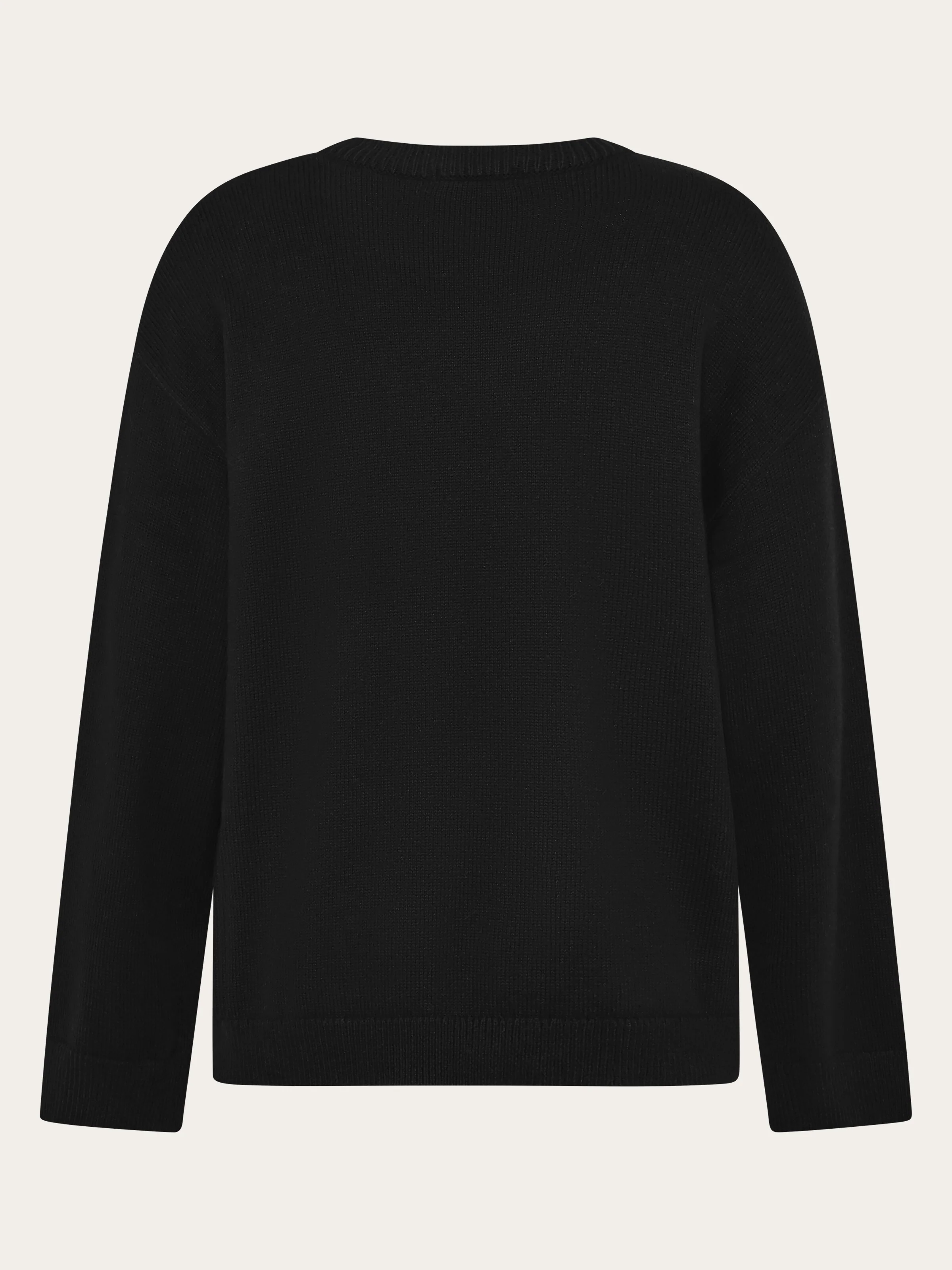 Cashmere crew neck sweater - Black Jet - Image 3