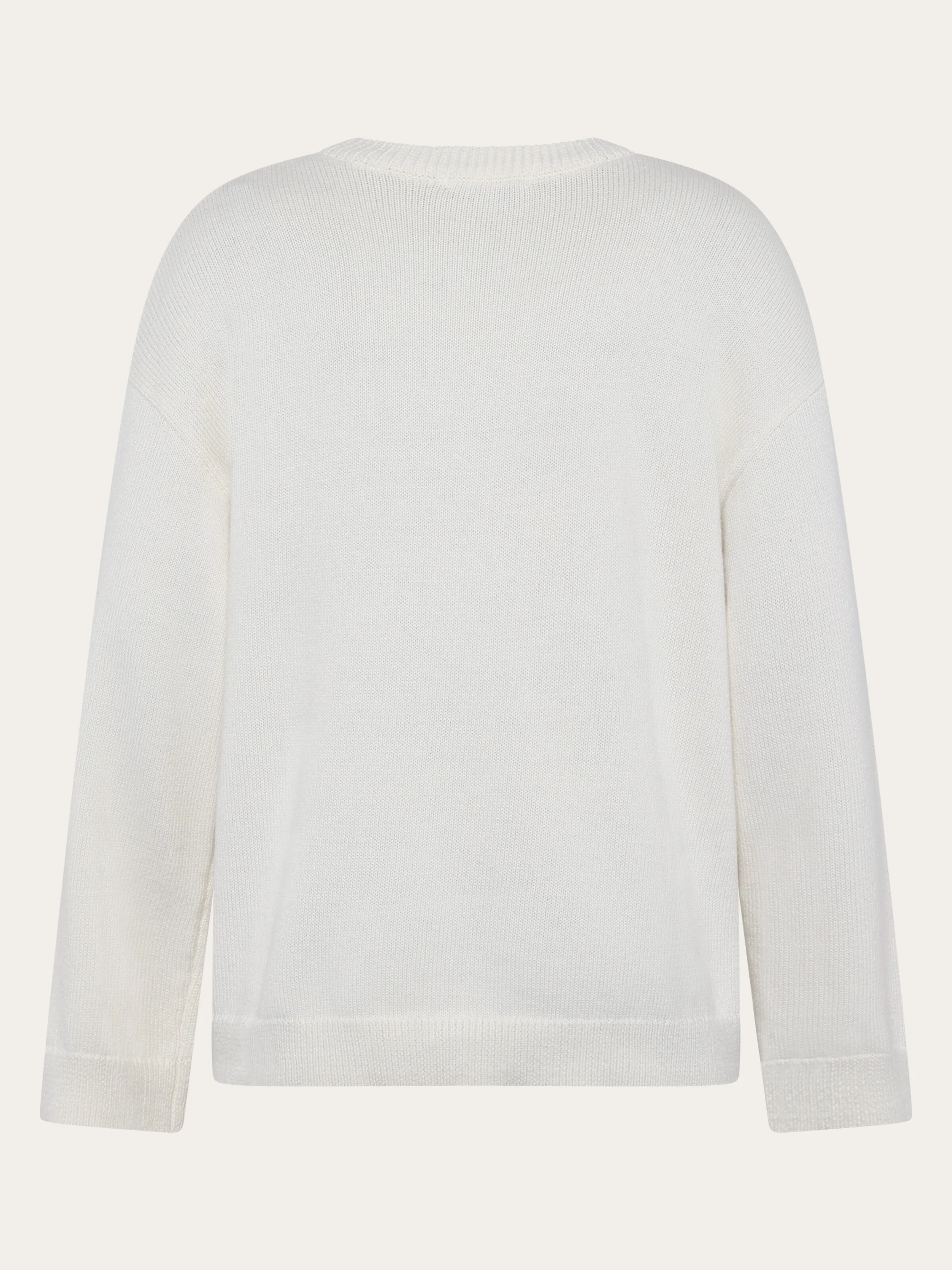 Cashmere crew neck sweater - Egret - Image 3