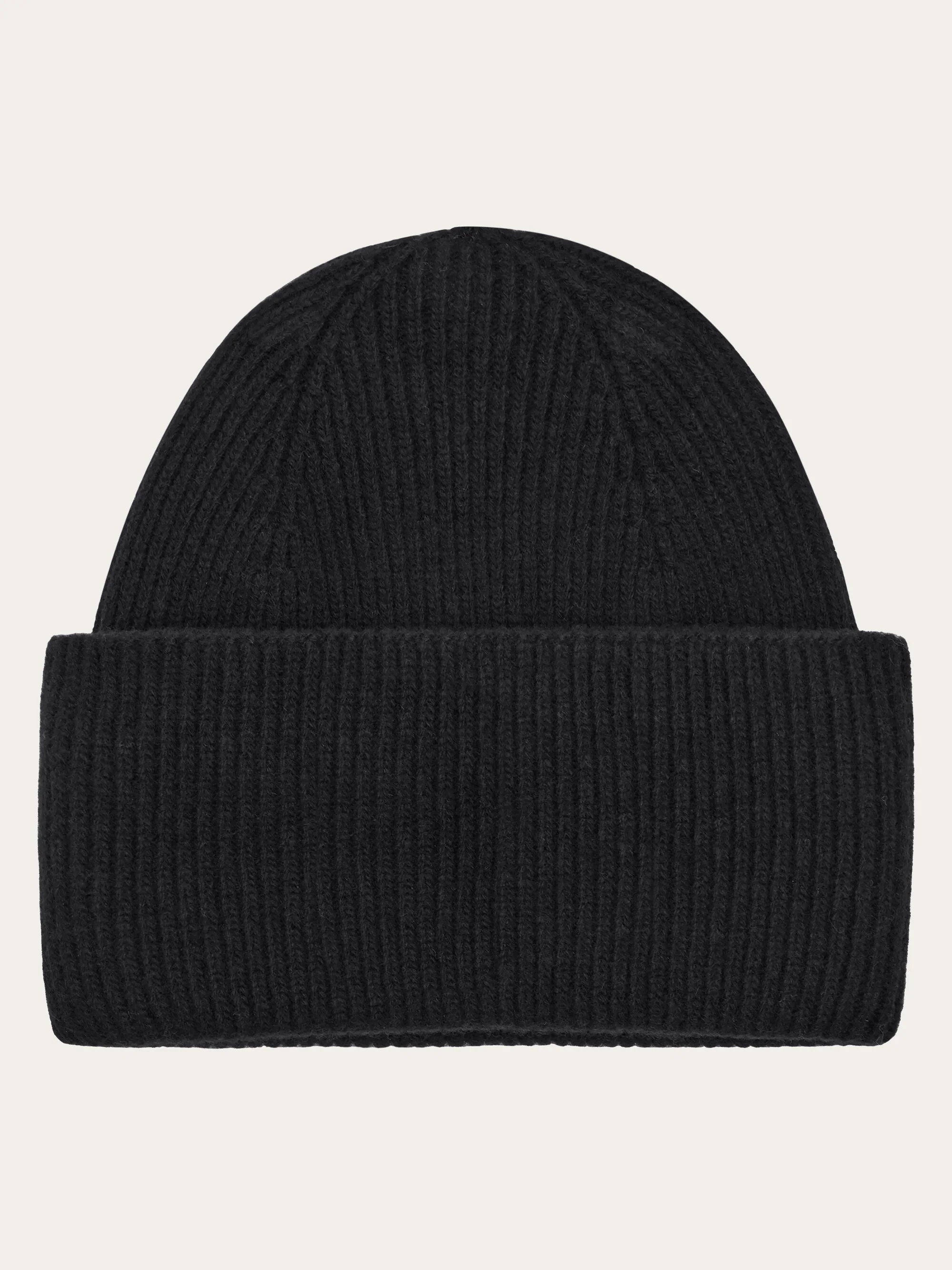 Cashmere Rib Beanie RWS - Black Jet