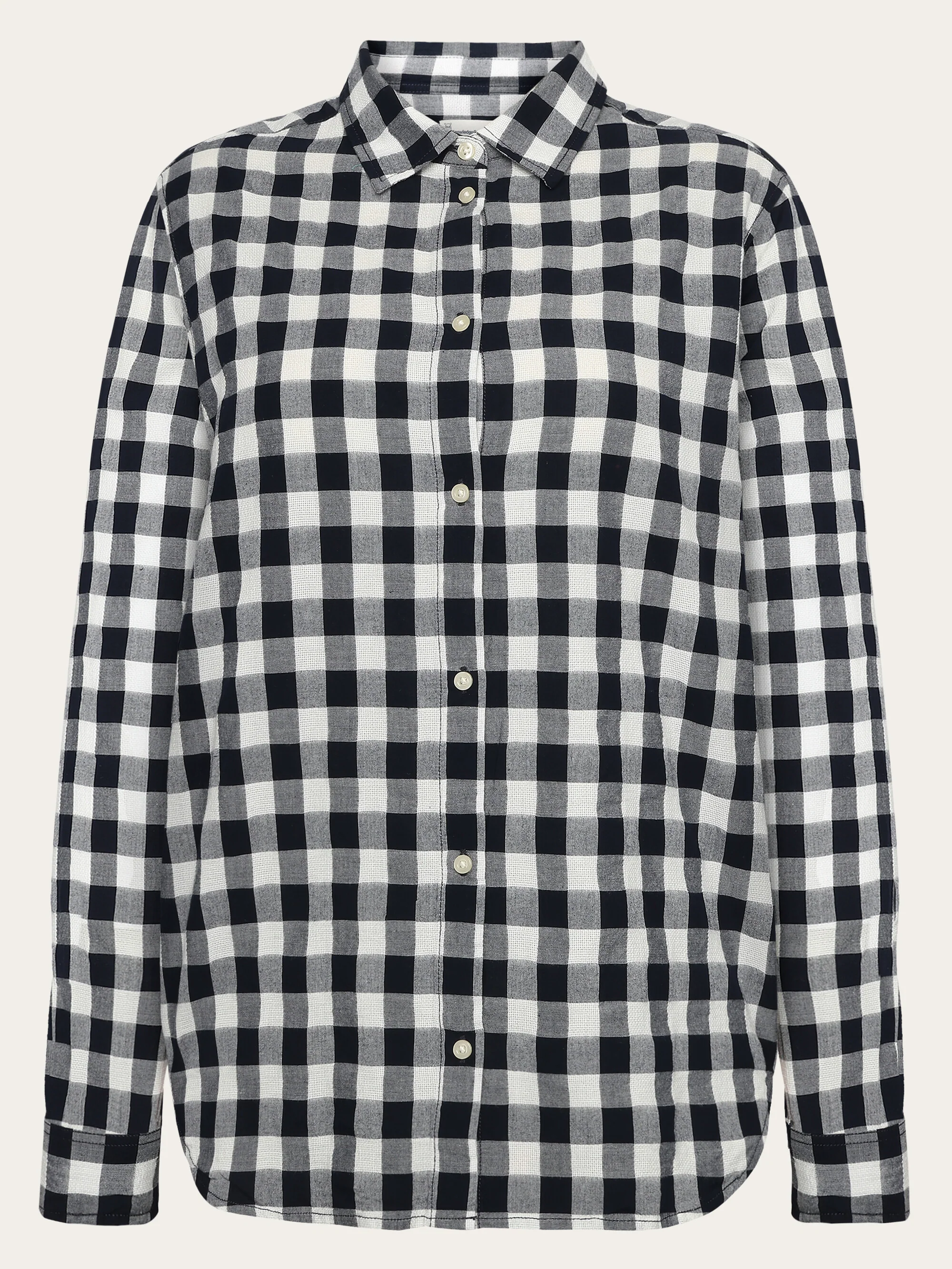 Check long sleeved shirt - GOTS/Vegan - Night Sky