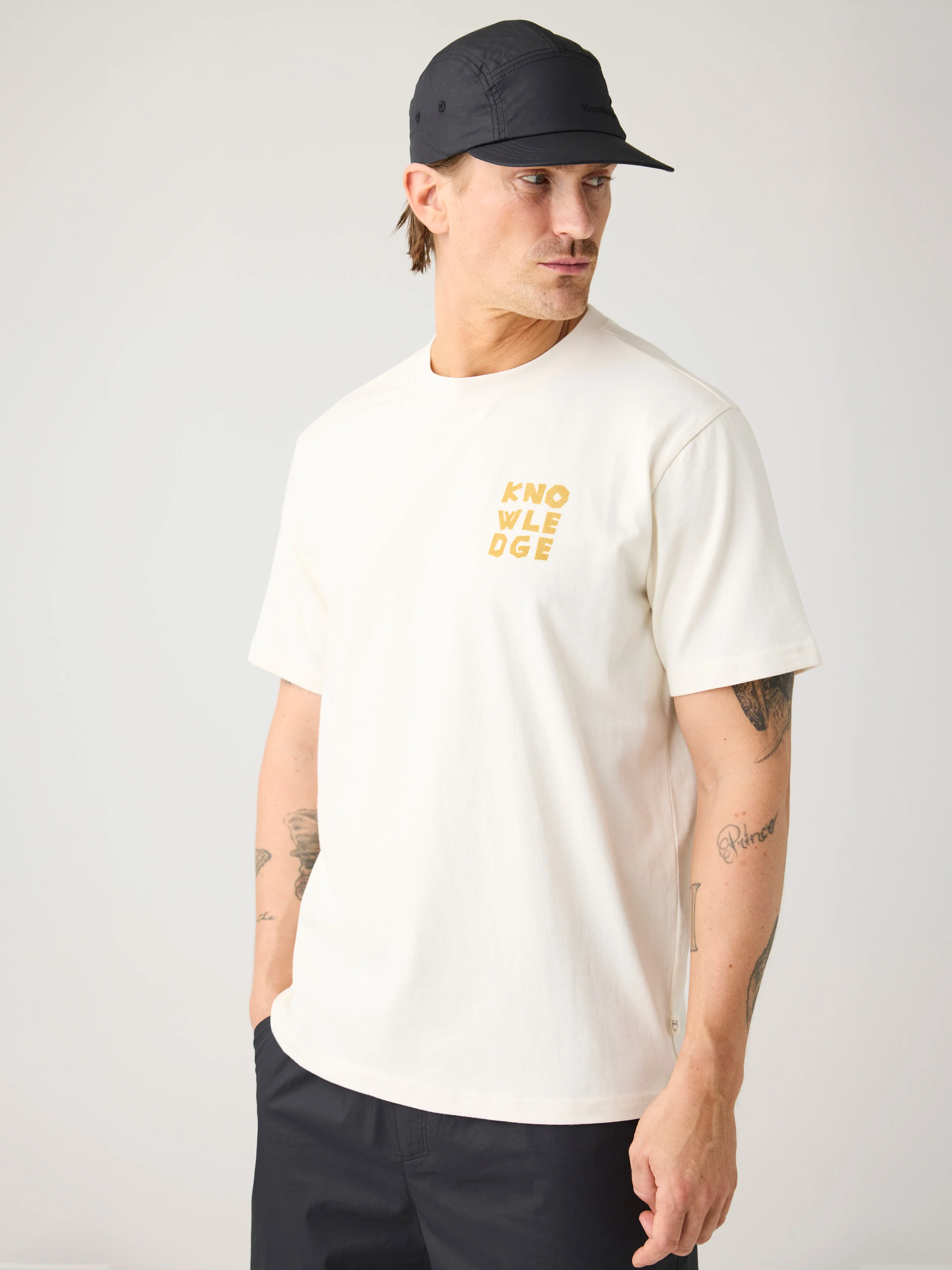 Chest print t-shirt - Egret - Image 2