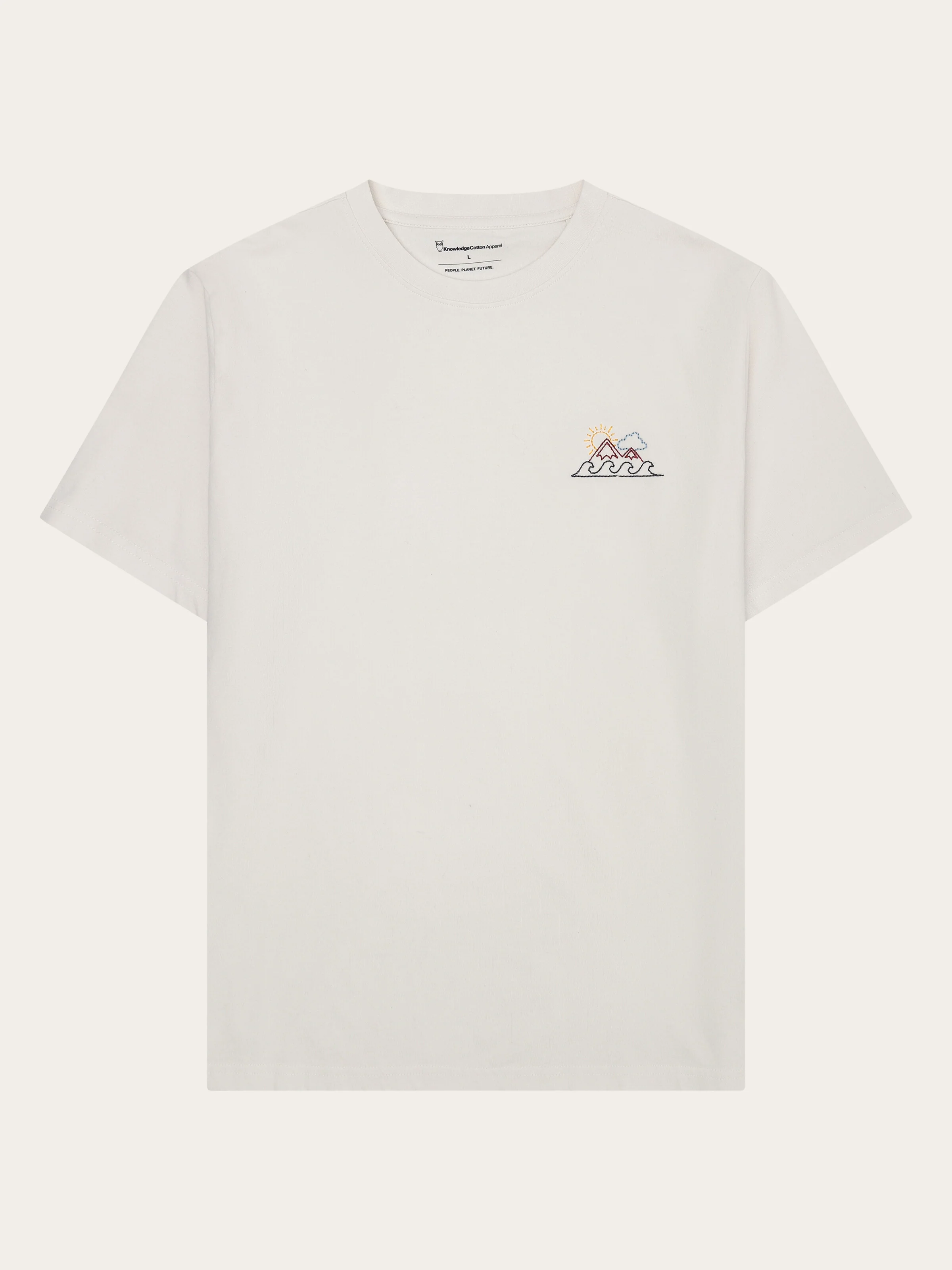 Chest print t-shirt - Egret