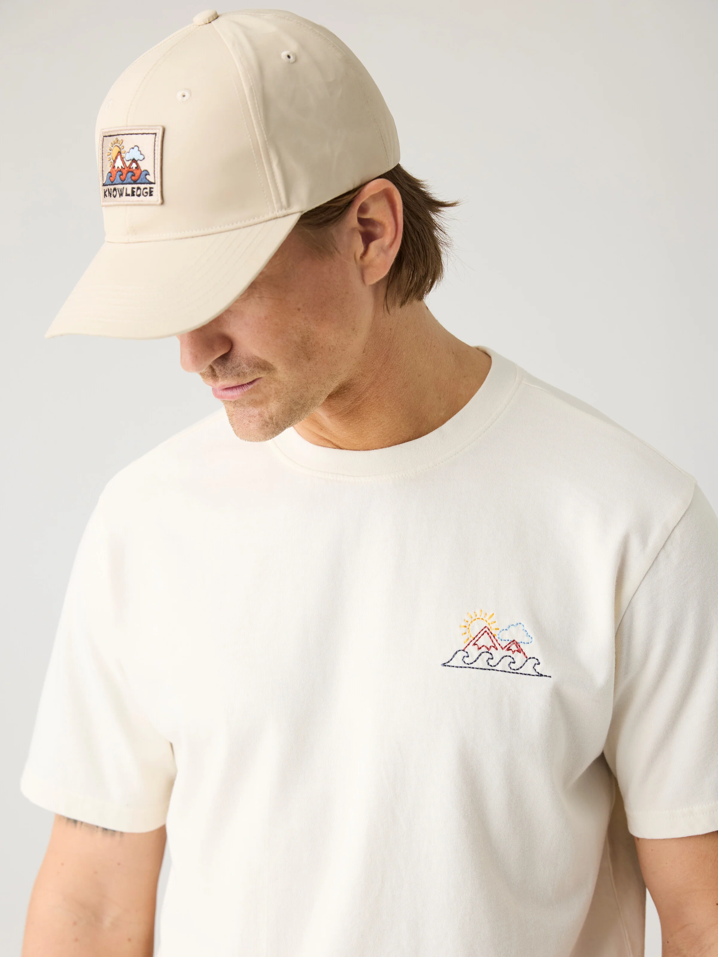 Chest print t-shirt - Egret - Image 3